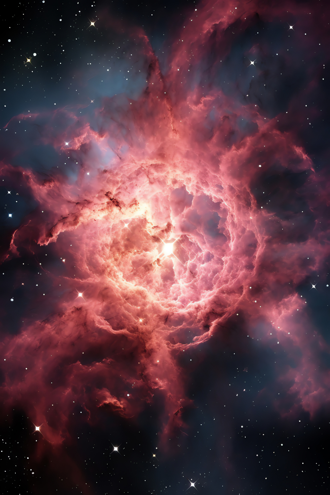 Rosette Nebula, Molecular clouds, Monoceros constellation beauty, Space structure, Celestial artistry, HD Phone Image