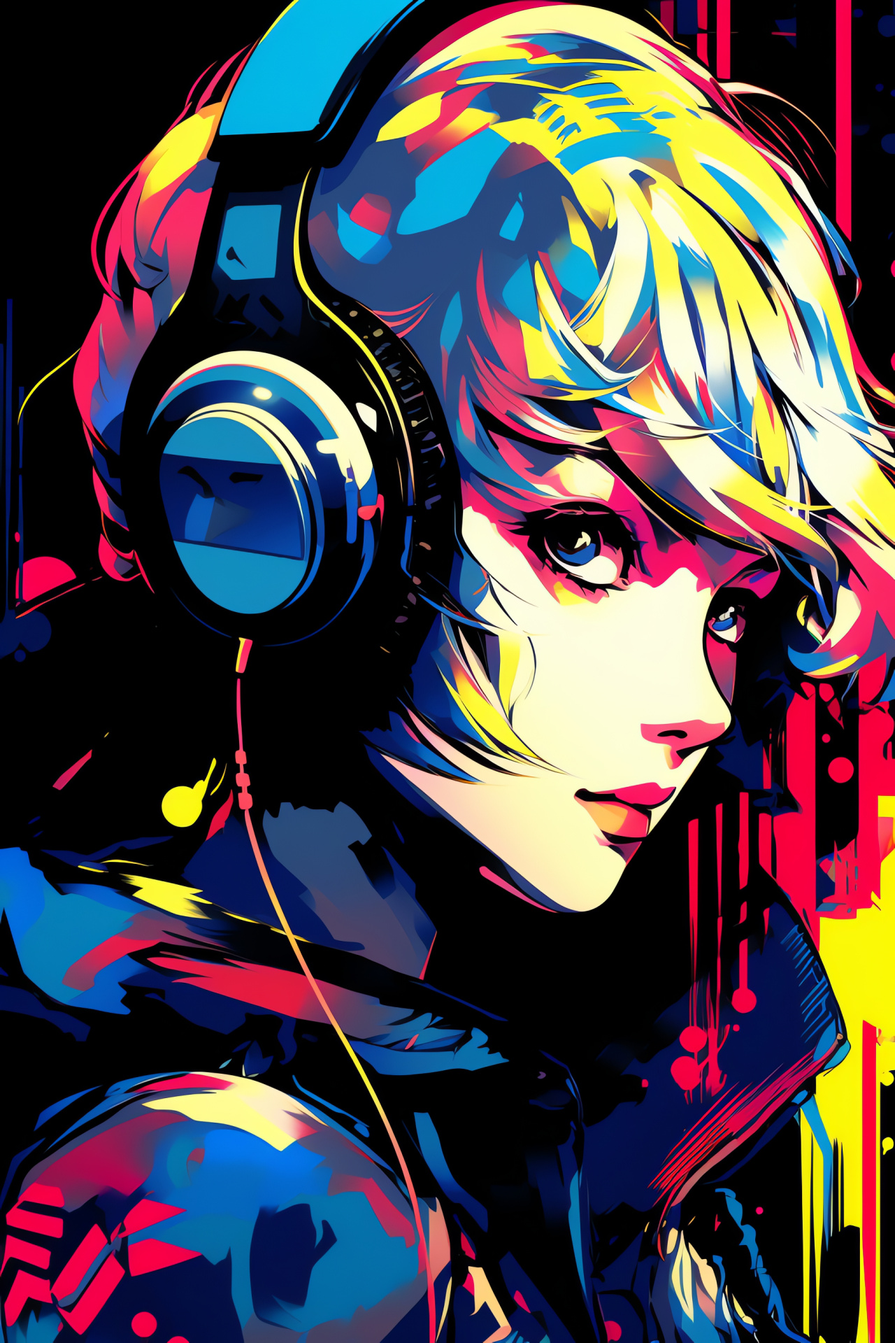 Aigis rhythm, Melodic device, Iridescent spectrum, Polychromatic stage, Geometric dance, HD Phone Image