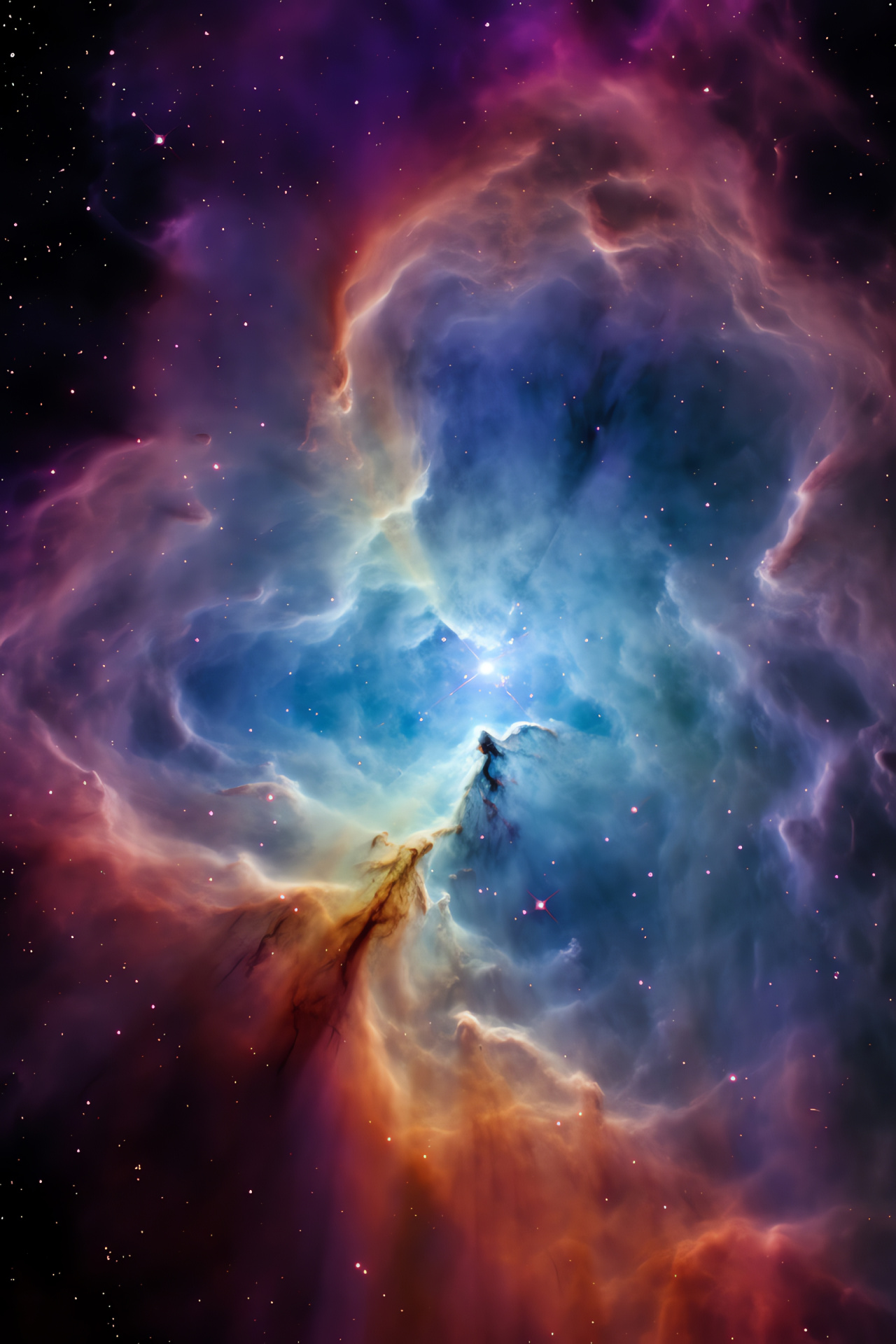 Nebula majesty, star formation region, cosmic vibrancy, electrifying interstellar cloud, HD Phone Wallpaper