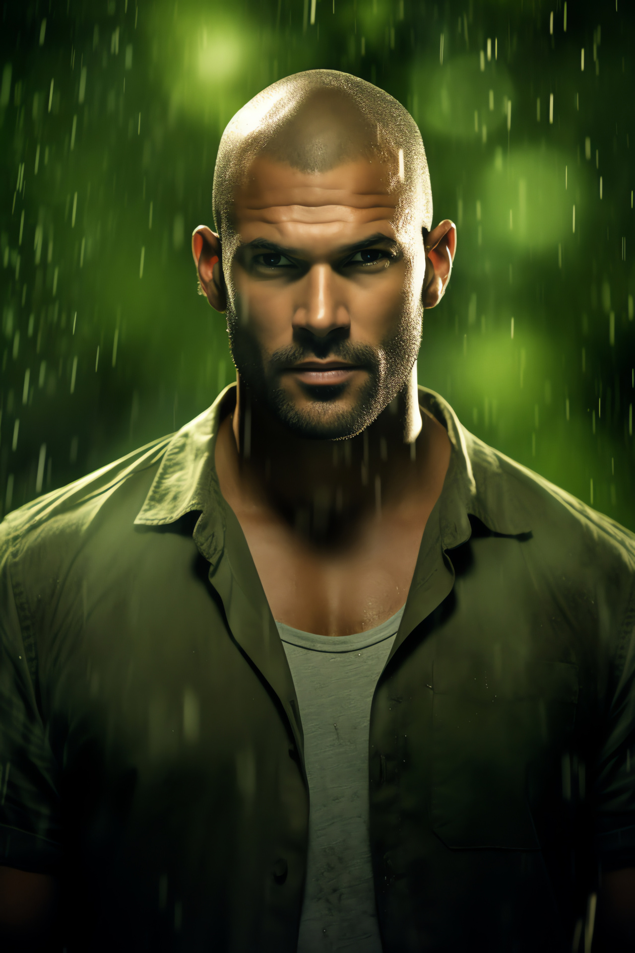 Fernando Sucre portrait, Prison Break character, loyal inmate portrayal, close-up detail, steady green tone, HD Phone Wallpaper