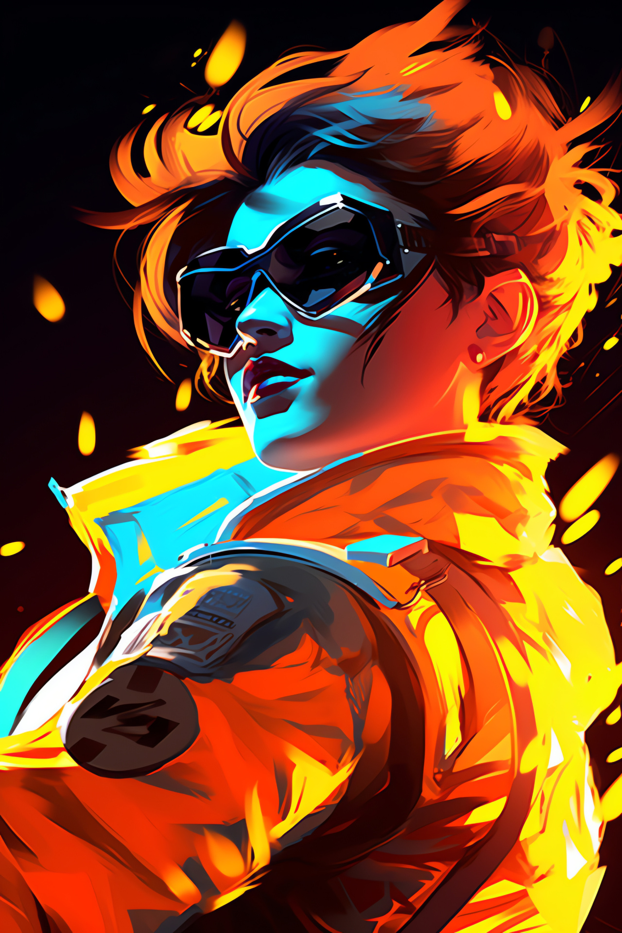 Tracer from Overwatch, High-tech nightclub environment, Pulsating electro tunes, Futuristic leisure scene, Lively hues, HD Phone Wallpaper