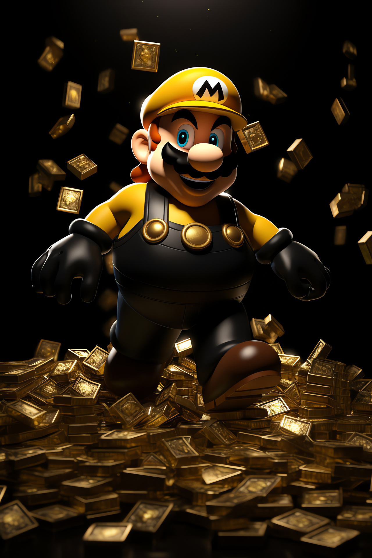 Wario's treasure hunt, Mario antagonist, Wario's wealth, Nintendo gaming, Mischievous character, HD Phone Wallpaper