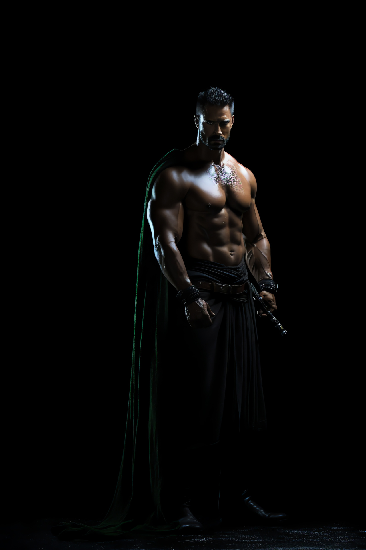 Crixus Gladiator, emerald gaze, towering stature, practice weaponry, obsidian shade, HD Phone Wallpaper