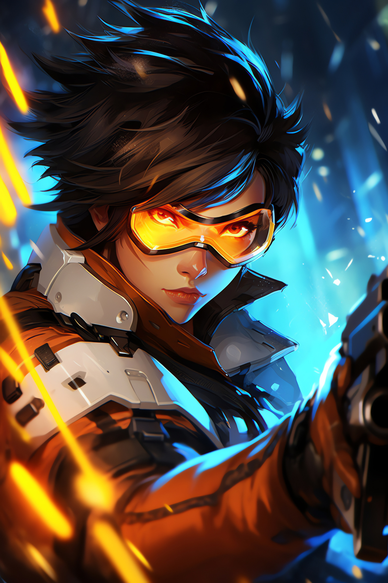 Blizzard's Tracer, Action-packed gameplay, Overwatch character, Agility specialist, Sci-fi setting, HD Phone Wallpaper