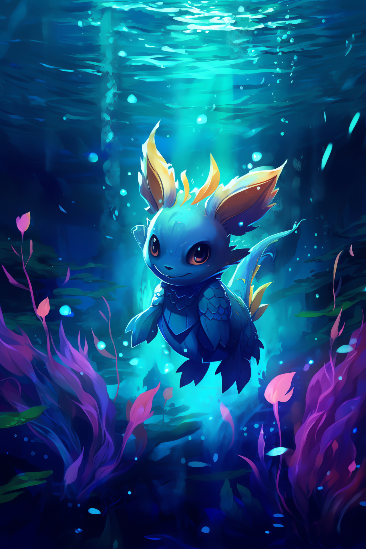 Pokemon Go Trainer with Vaporeon, Aquatic vector design, Aquatic Pokemon, Underwater theme, Trainer journey, HD Phone Wallpaper