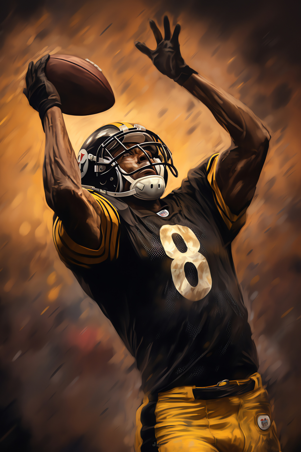 Pittsburgh Steelers heritage, Three Rivers Stadium lore, Team pride accent, Wide Receiver Diontae Johnson, Football action, HD Phone Image