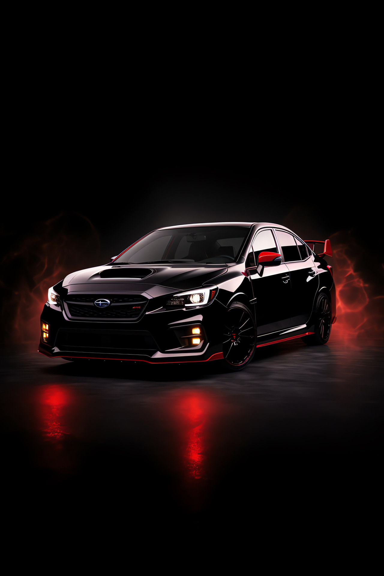 WRX STI 2016 showcase, sports stance, automotive flair, dynamic color splash, performance silhouette, HD Phone Wallpaper