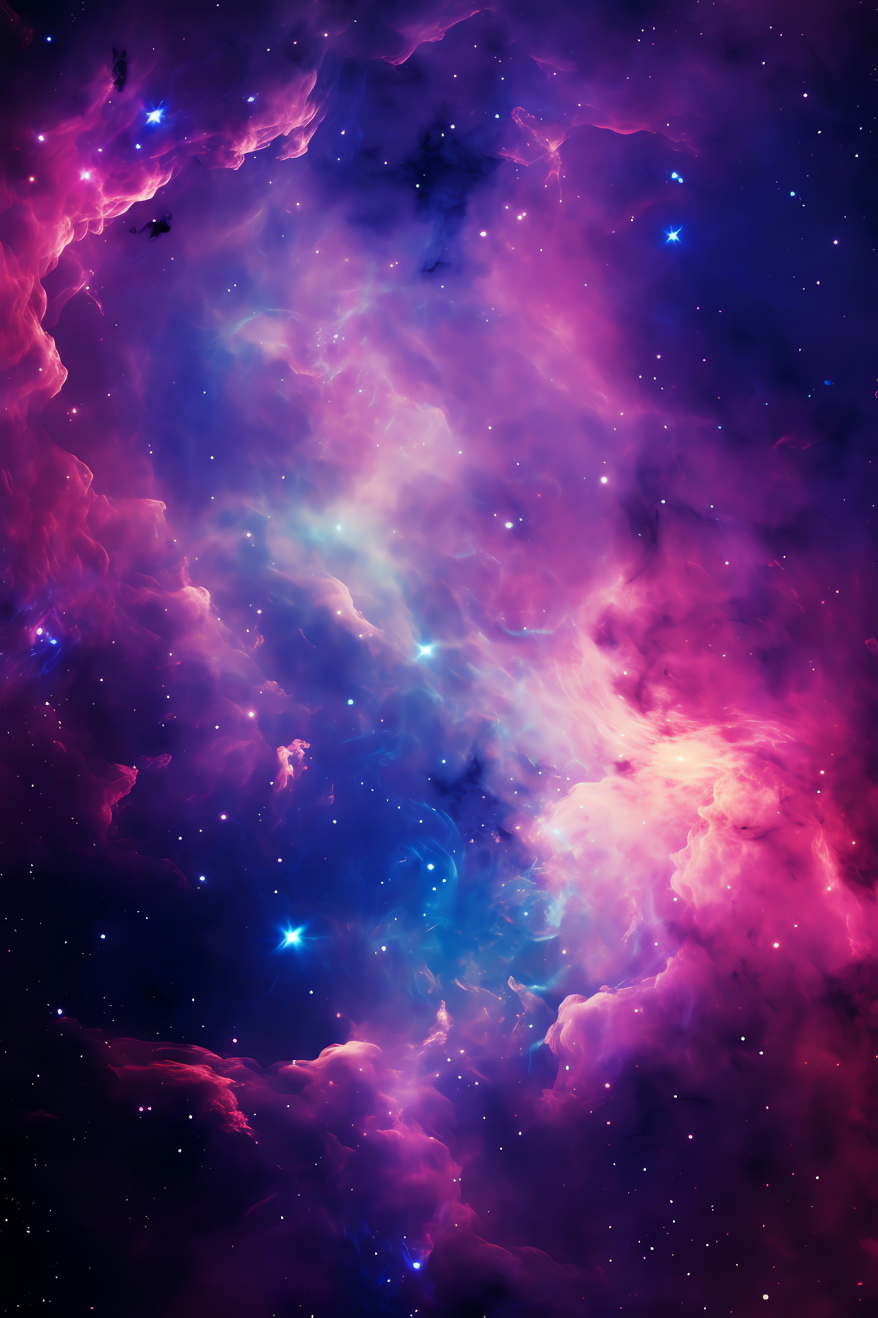 Purple Galaxy, Galactic expanse, Intergalactic colors, Purple nebulosity, Space canvas, HD Phone Image