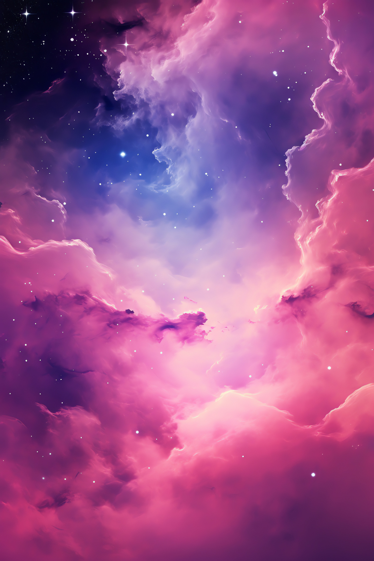 Pink Galaxy, Space imagery, Galactic clouds, Cosmic bodies, Starlight, HD Phone Wallpaper