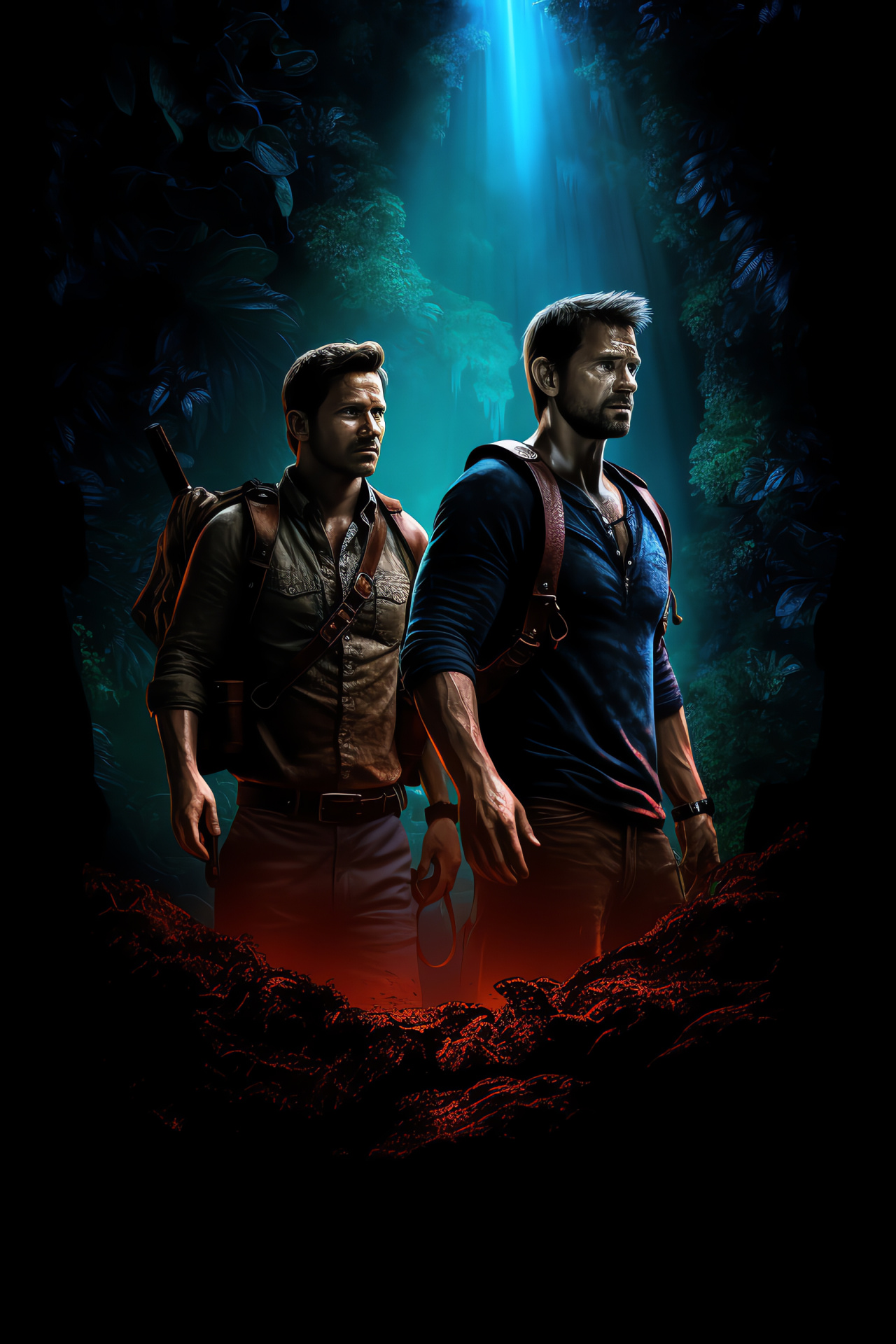 Uncharted hero Nathan Drake, Brother Samuel Drake, Blue-eyed adventurer, Weather-beaten explorer, Armed protagonist, HD Phone Wallpaper