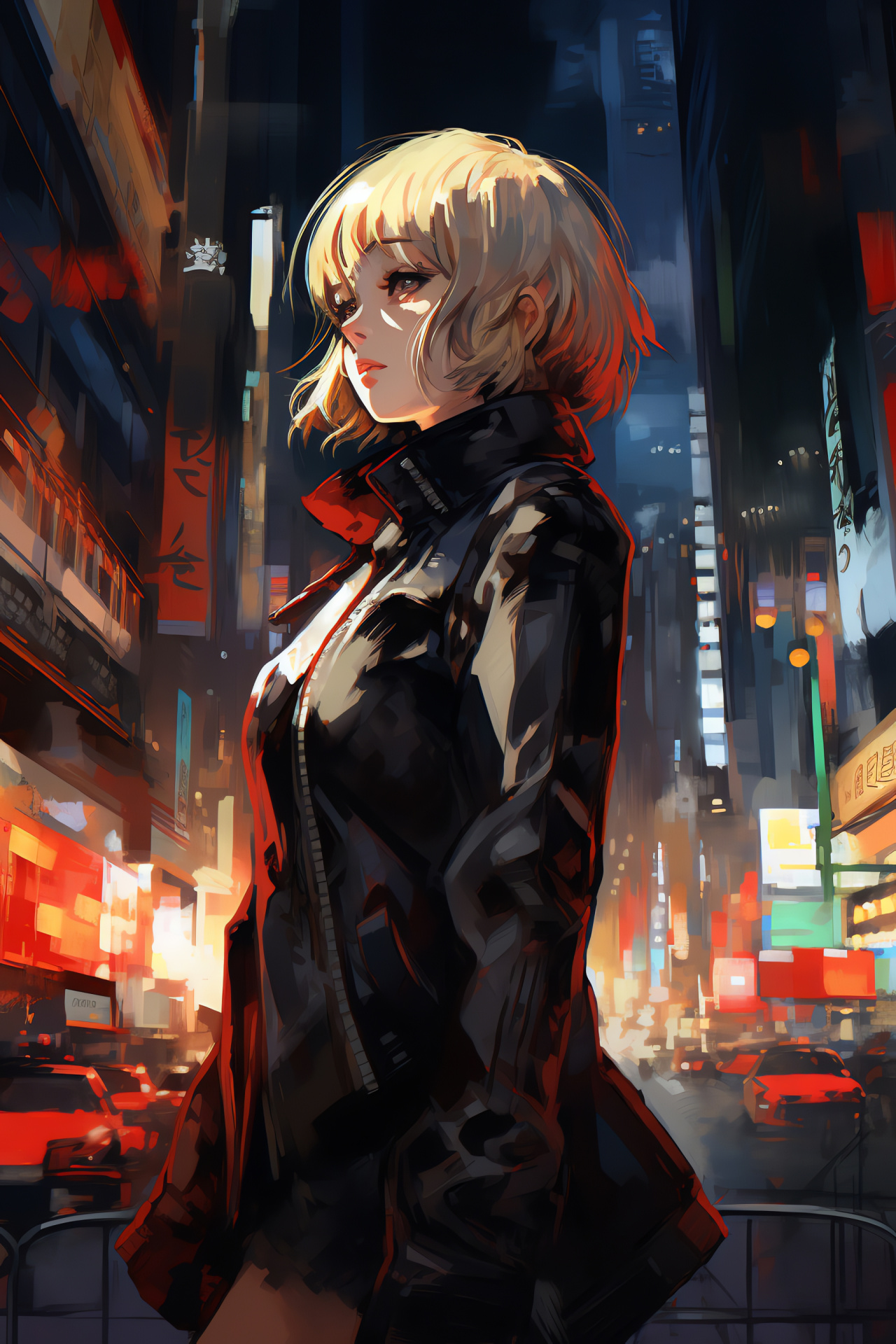 Aigis urban, Crossroads hustle, Existential routine, Neon dazzle, Metropolis spectacle, HD Phone Image