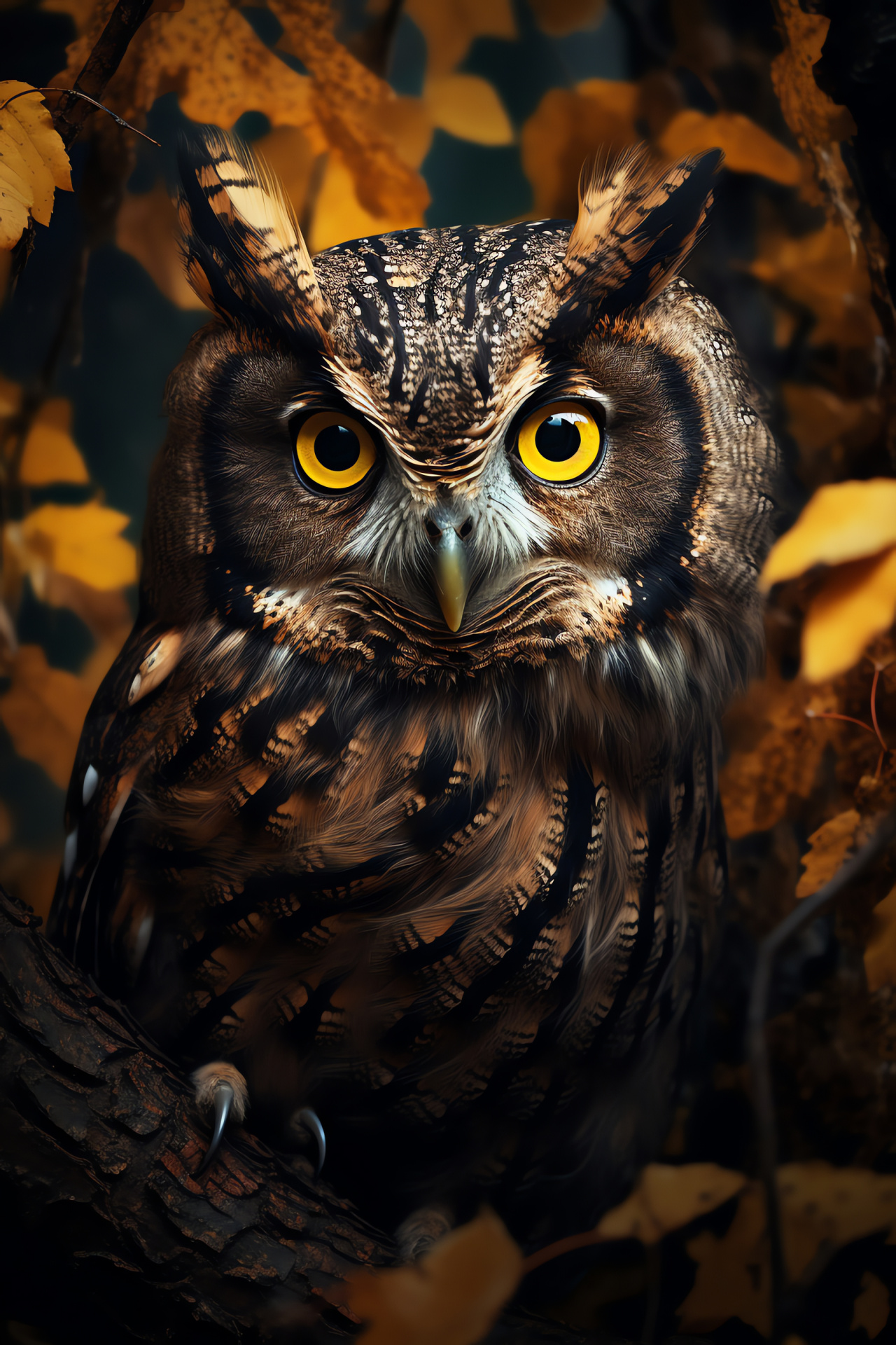 Mystic owl gaze, nocturnal bird species, woodland animal, feathered creature, forest dweller, HD Phone Wallpaper