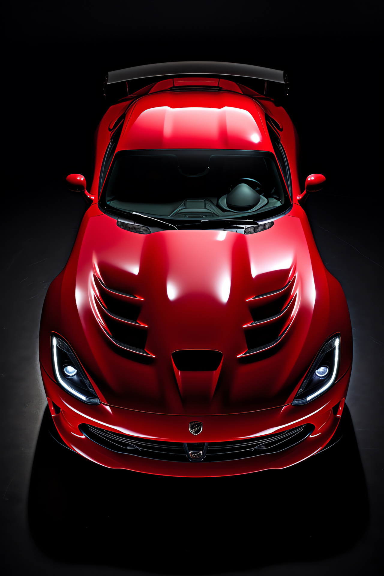 SRT Viper 2016, Racing car silhouette, High-contrast imagery, Aerodynamic design, American sportscar, HD Phone Image