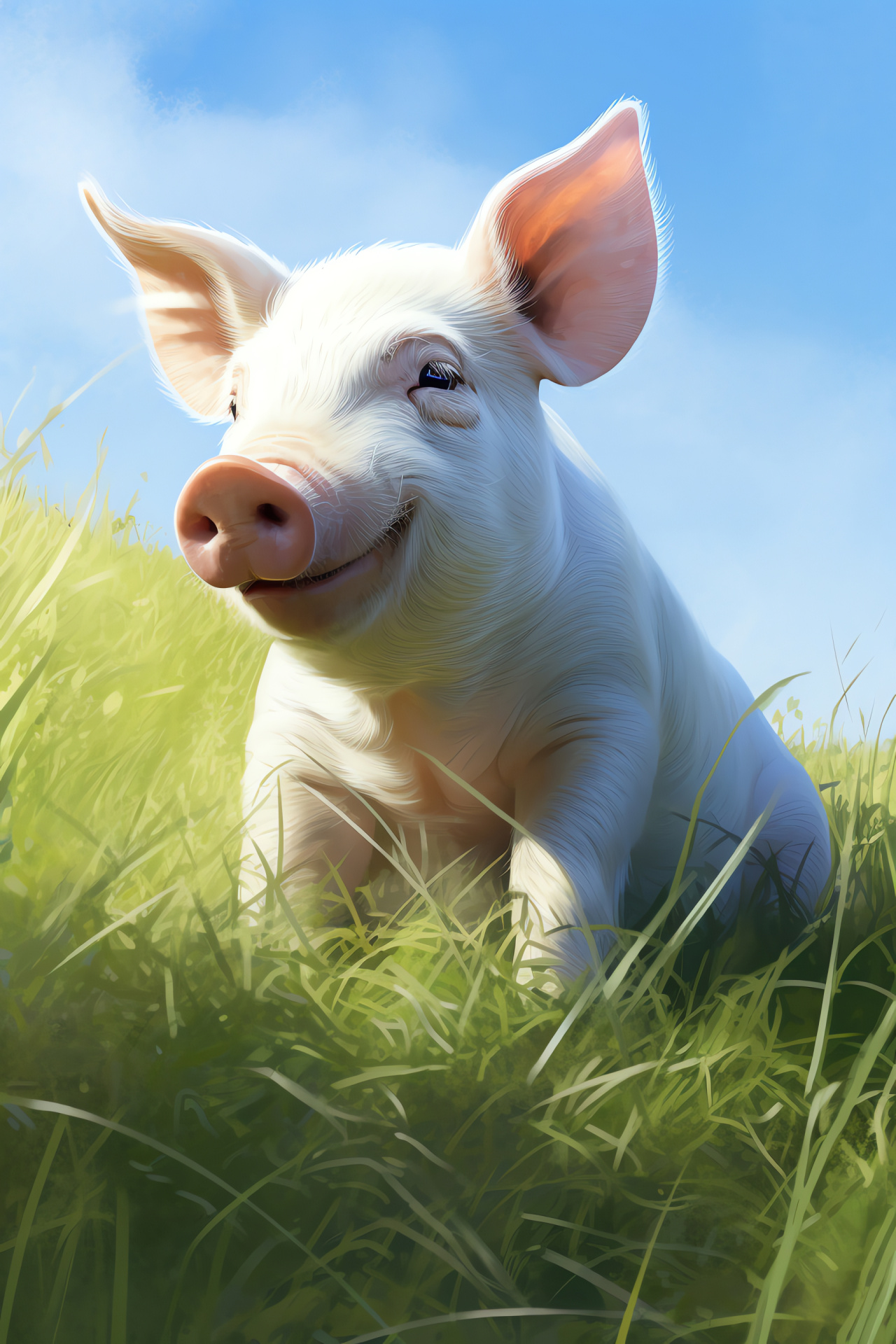 Farm animal pig, livestock creature, barnyard mammal, piglet breed, serene farmstead, HD Phone Image