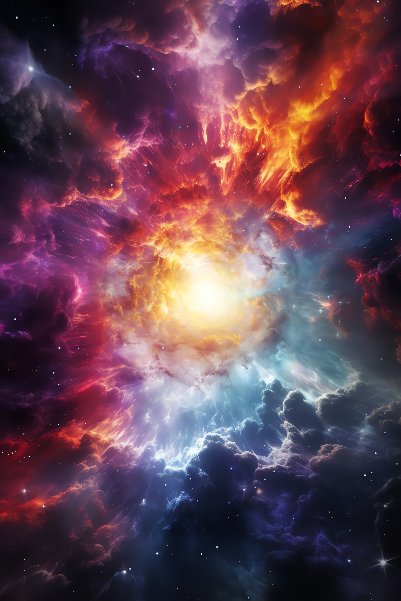 Stellar demise spectacle, Celestial supernova, Interstellar explosion, Cosmic panorama, Hues of cosmos, HD Phone Wallpaper