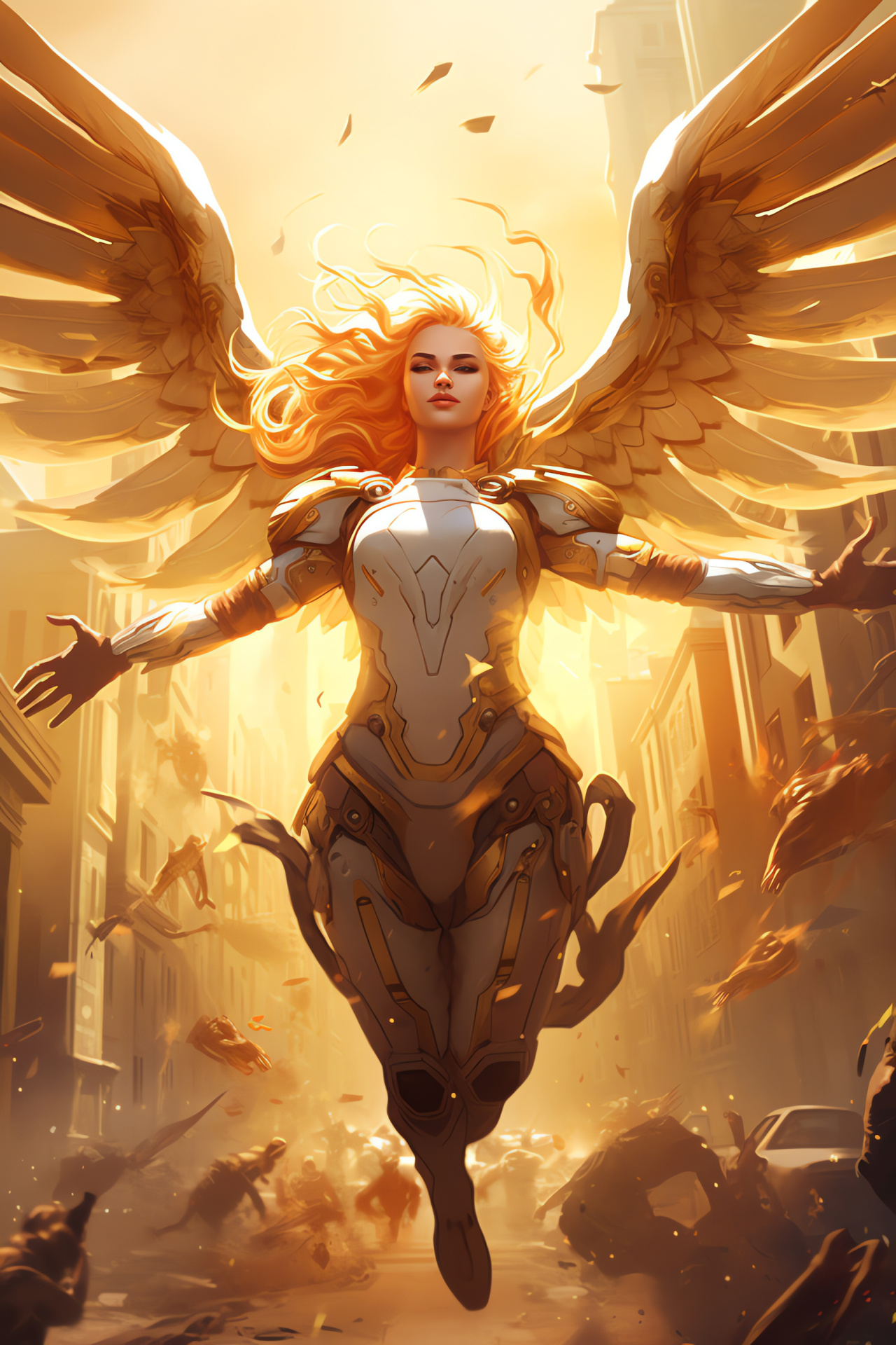 Mercy, Overwatch angel, Swiss savior, Healing beam, Guardian angel, HD Phone Image