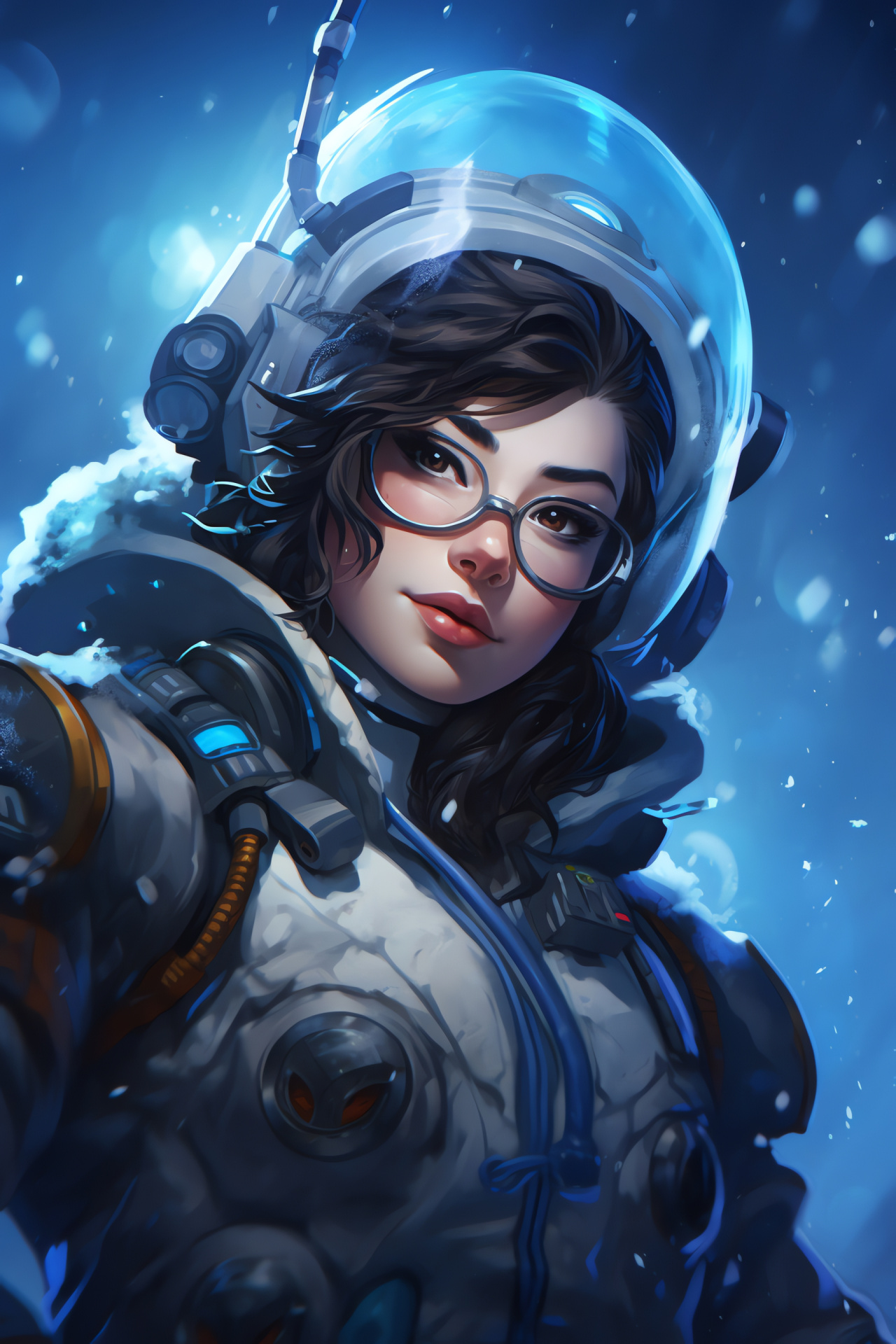 Overwatch scientist Mei, Space module setting, Thermal-preserving ability, Zero-gravity lunar environment, Moon base, HD Phone Image