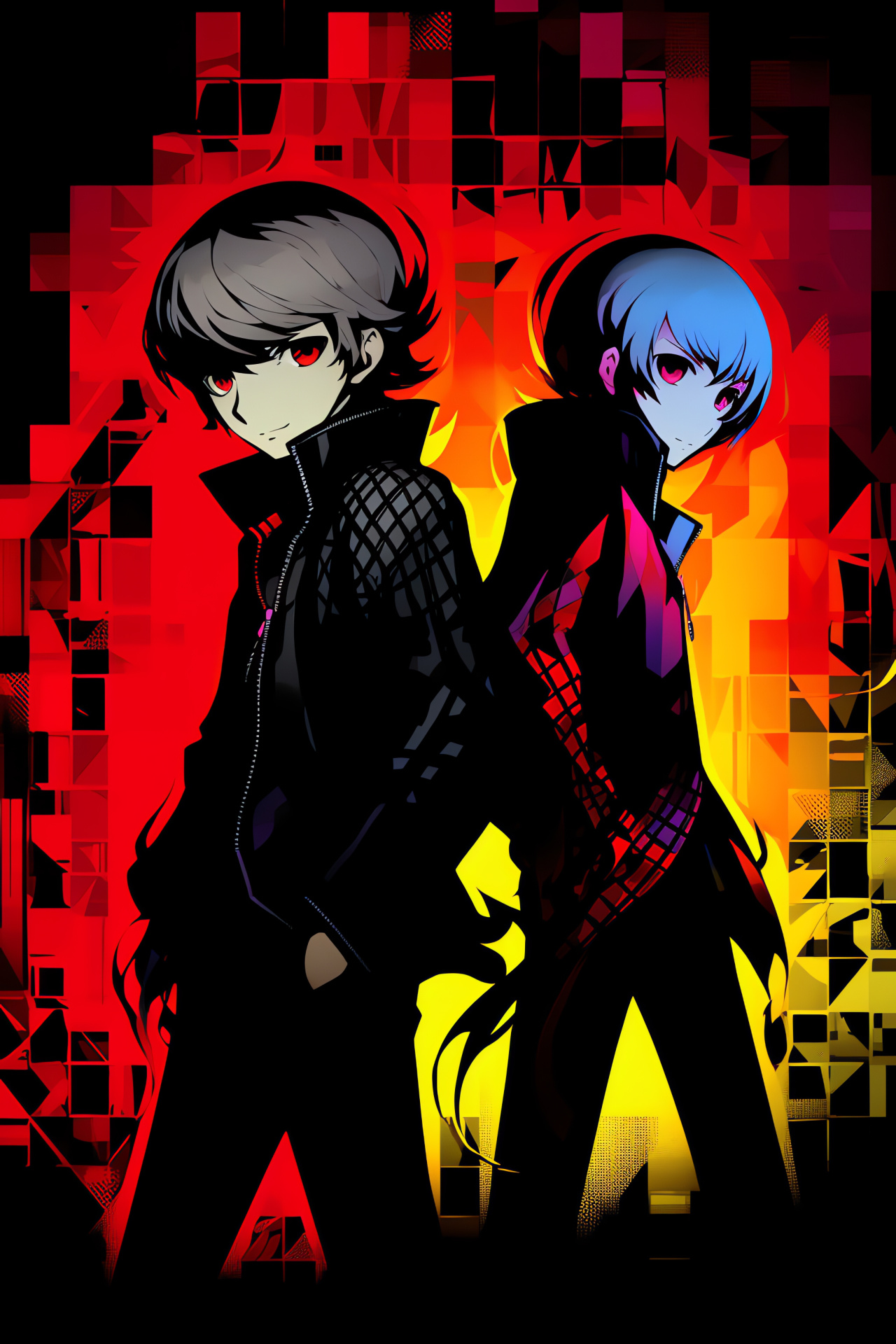 Persona Q fusion, Tactical Mitsuru Kirijo, Akihiko Sanada fighter, Leadership presence, In-game persona advocate, HD Phone Image