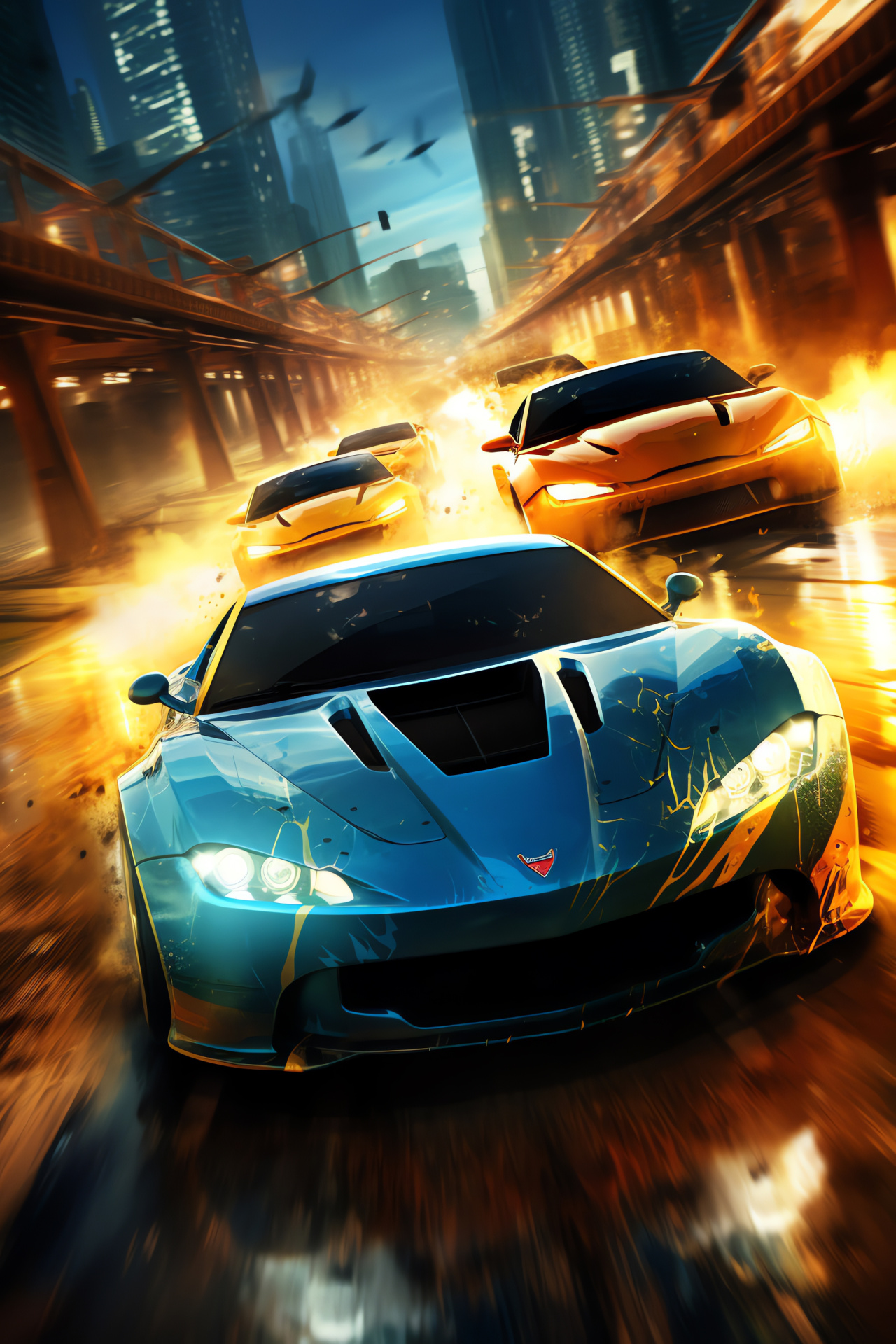 NFS dramatic finale, Coastal sprint, Oceanic road, Concluding speed, Racing ecstasy, HD Phone Wallpaper