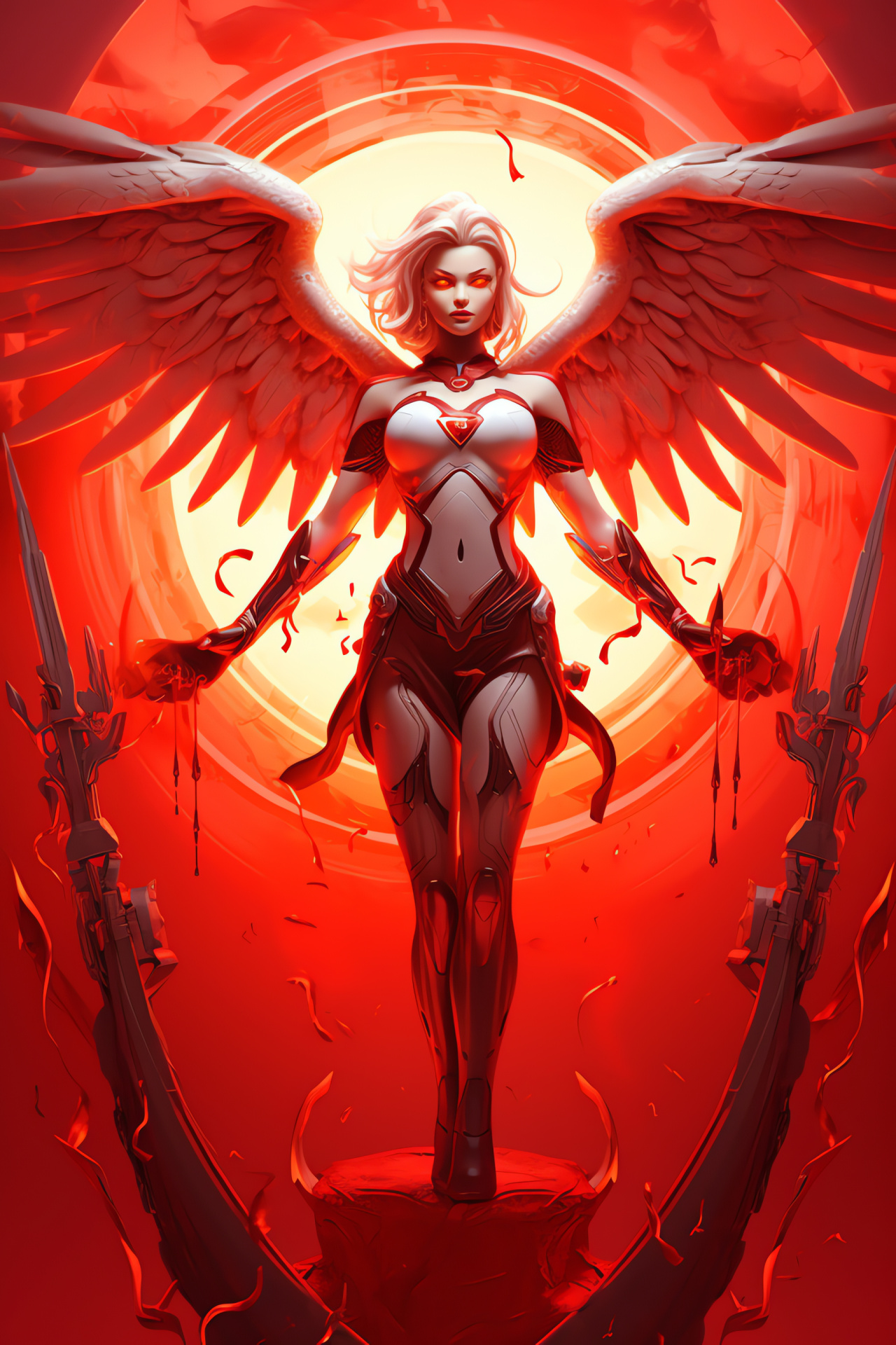 Mercy, Healing guardian, Overwatch angel, Compassionate gaze, Game character, HD Phone Image