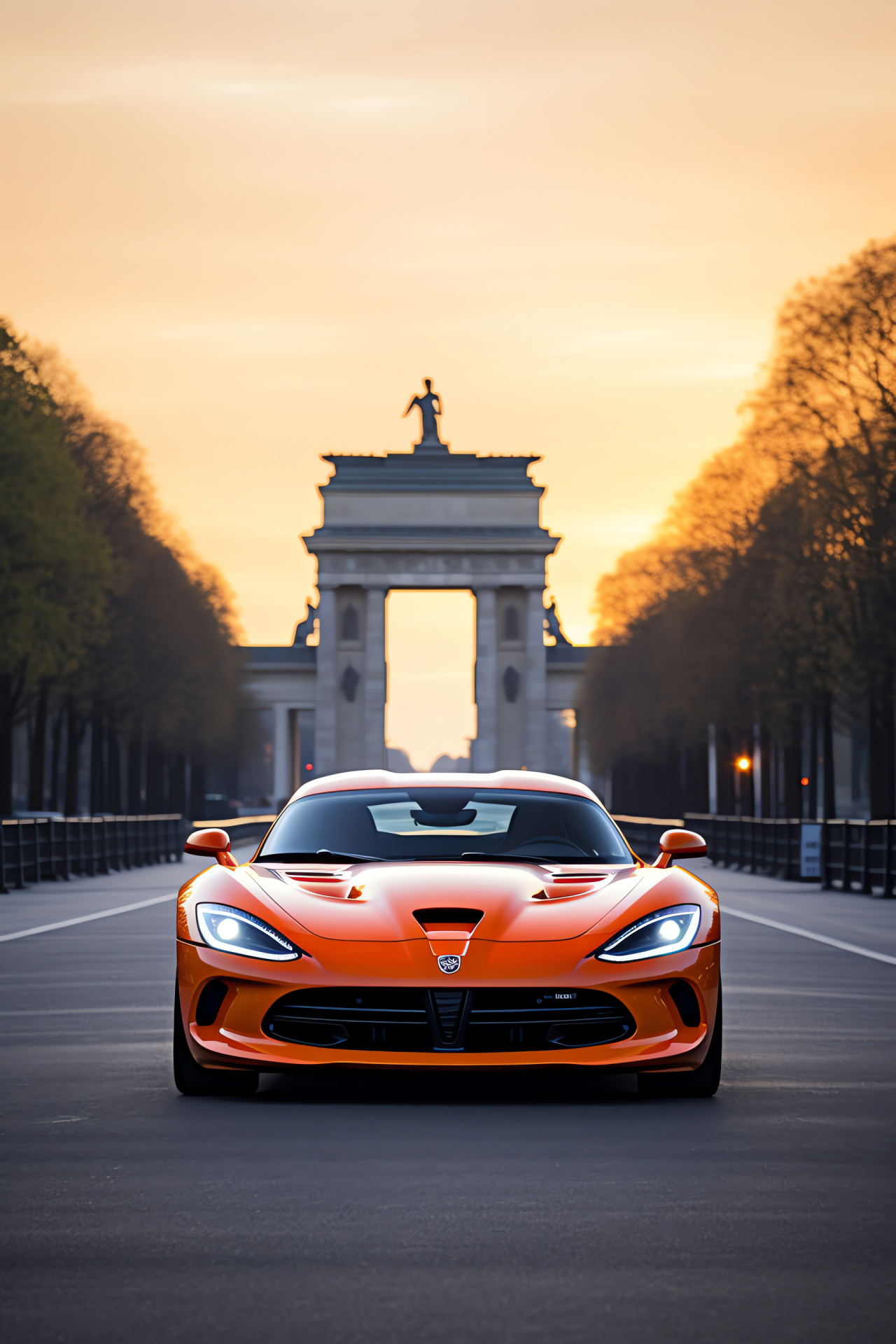 2013 SRT Viper, Brandenburg, German performance, vivid orange, Autobahn presence, HD Phone Wallpaper