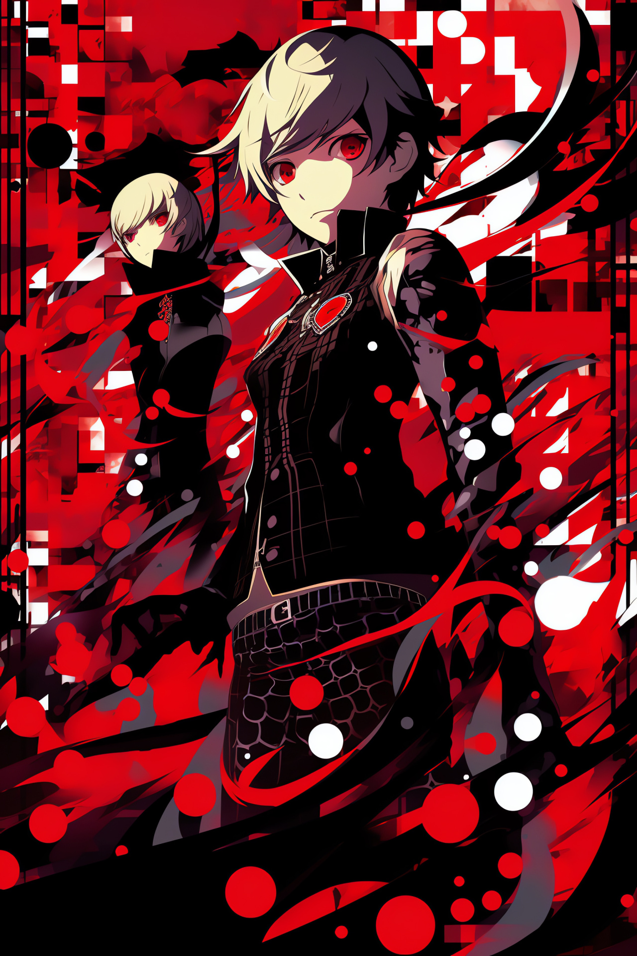 Persona Q ensemble, Shadow operatives, Scarlet leader Mitsuru, Platinum machine Aigis, Fictional reality, HD Phone Image