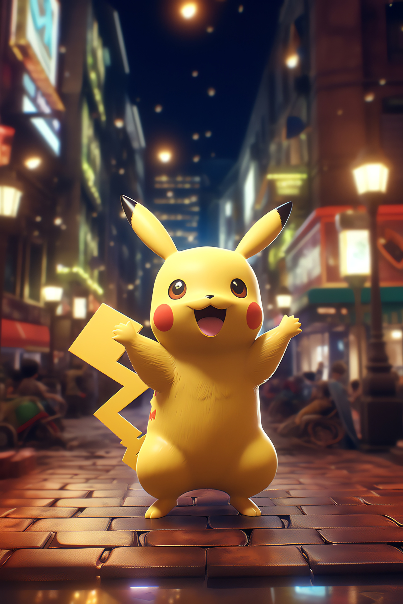 Pokmon in city, Pikachu, Urban heights, Light pollution, Metropolitan life, HD Phone Image