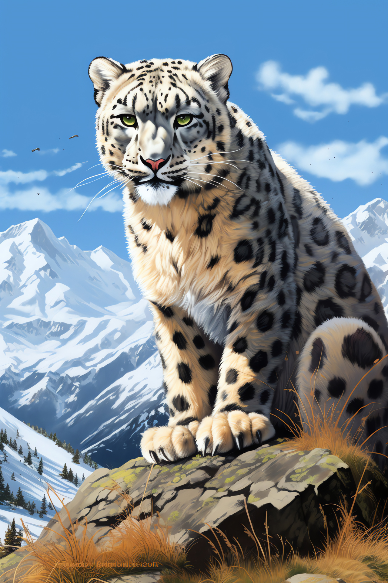 Snow Leopard, Mountain feline, Stealthy carnivore, Protected species, Alpine terrain, HD Phone Wallpaper