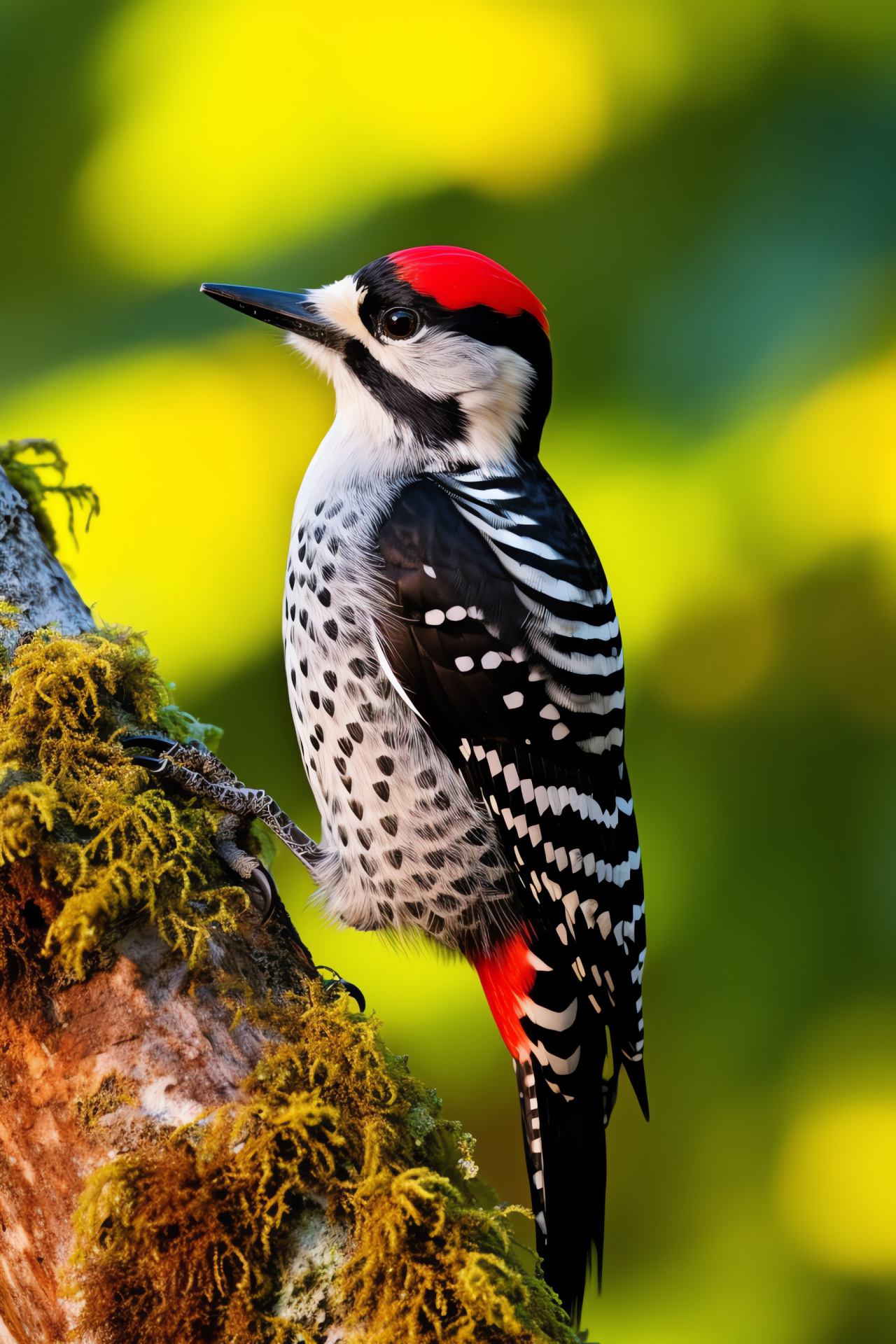 Red-cockaded woodpecker, Endangered bird, Conservation subject, Pecking behavior, Bark texture, HD Phone Wallpaper