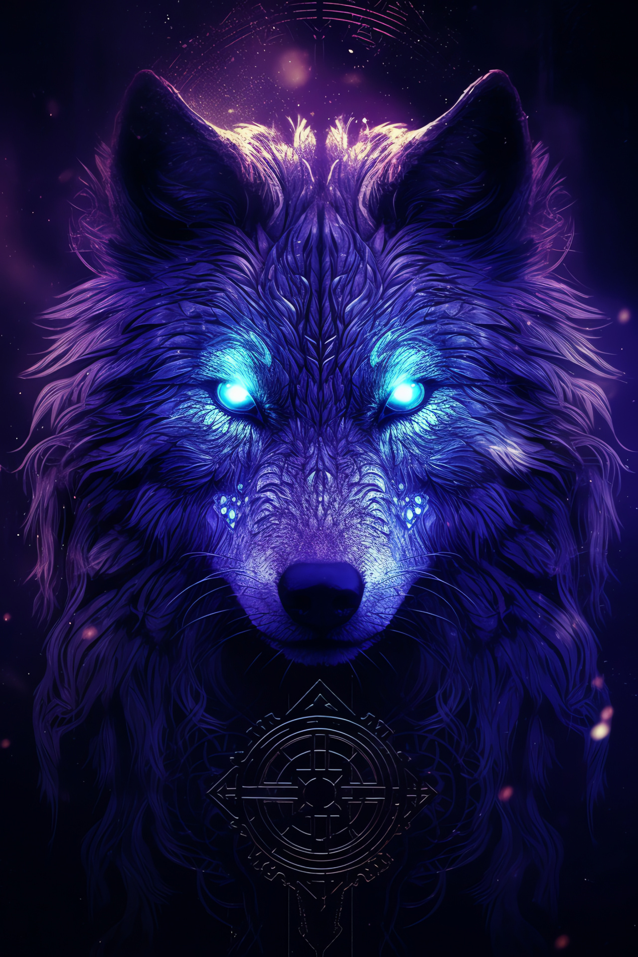 Wolf, lupine mystique, night predator, wildlife art, shadowy fur, HD Phone Image