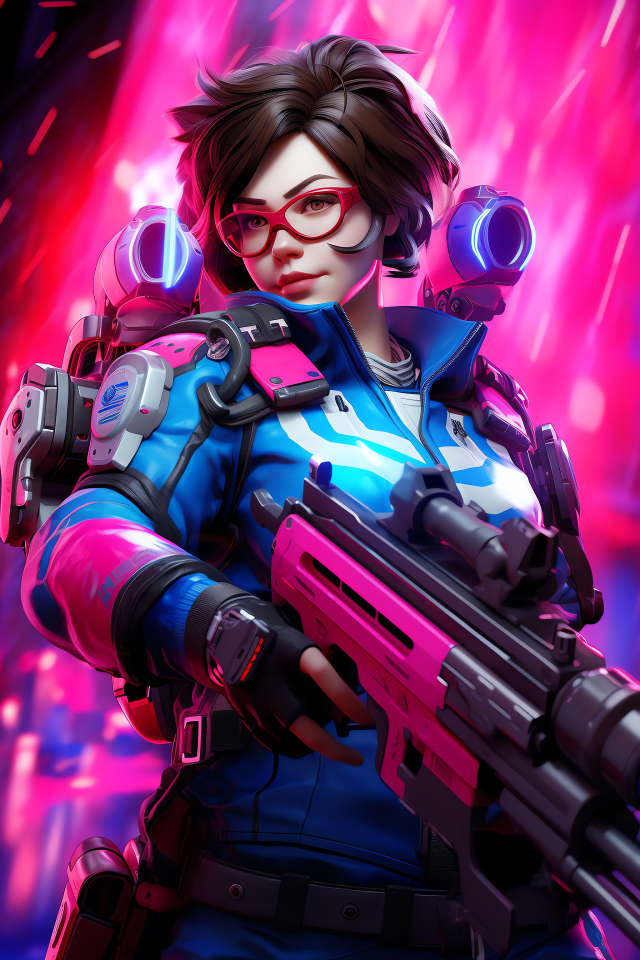 Overwatch Mei's vivid gamer impression, bright heroine showcase, noticable backdrop effect, heroic spotlight, HD Phone Wallpaper