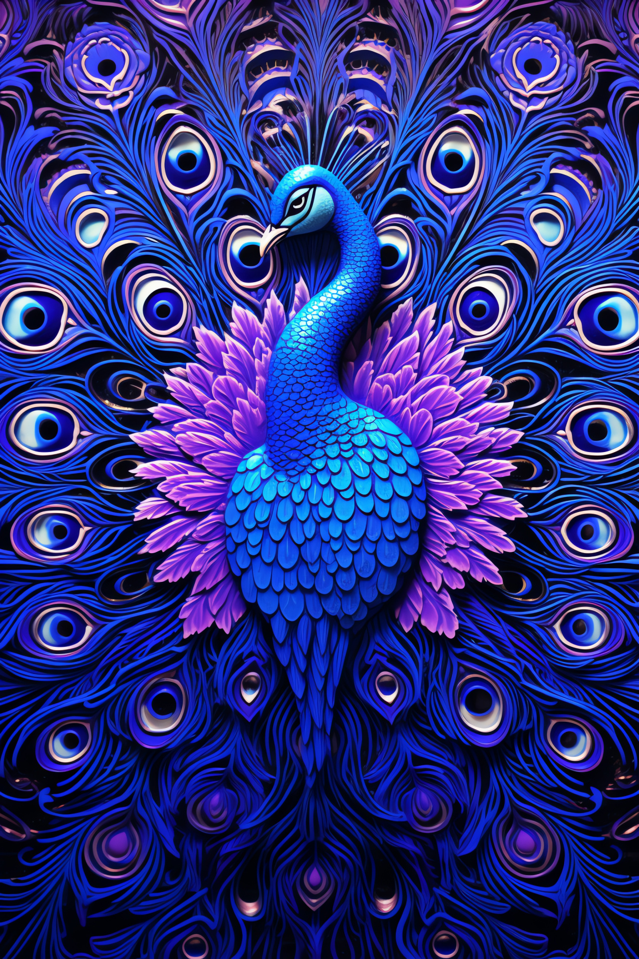 Peafowl glow, Vibrant peacock presence, Feathered royalty, Ornithological interest, Symbolic bird, HD Phone Image