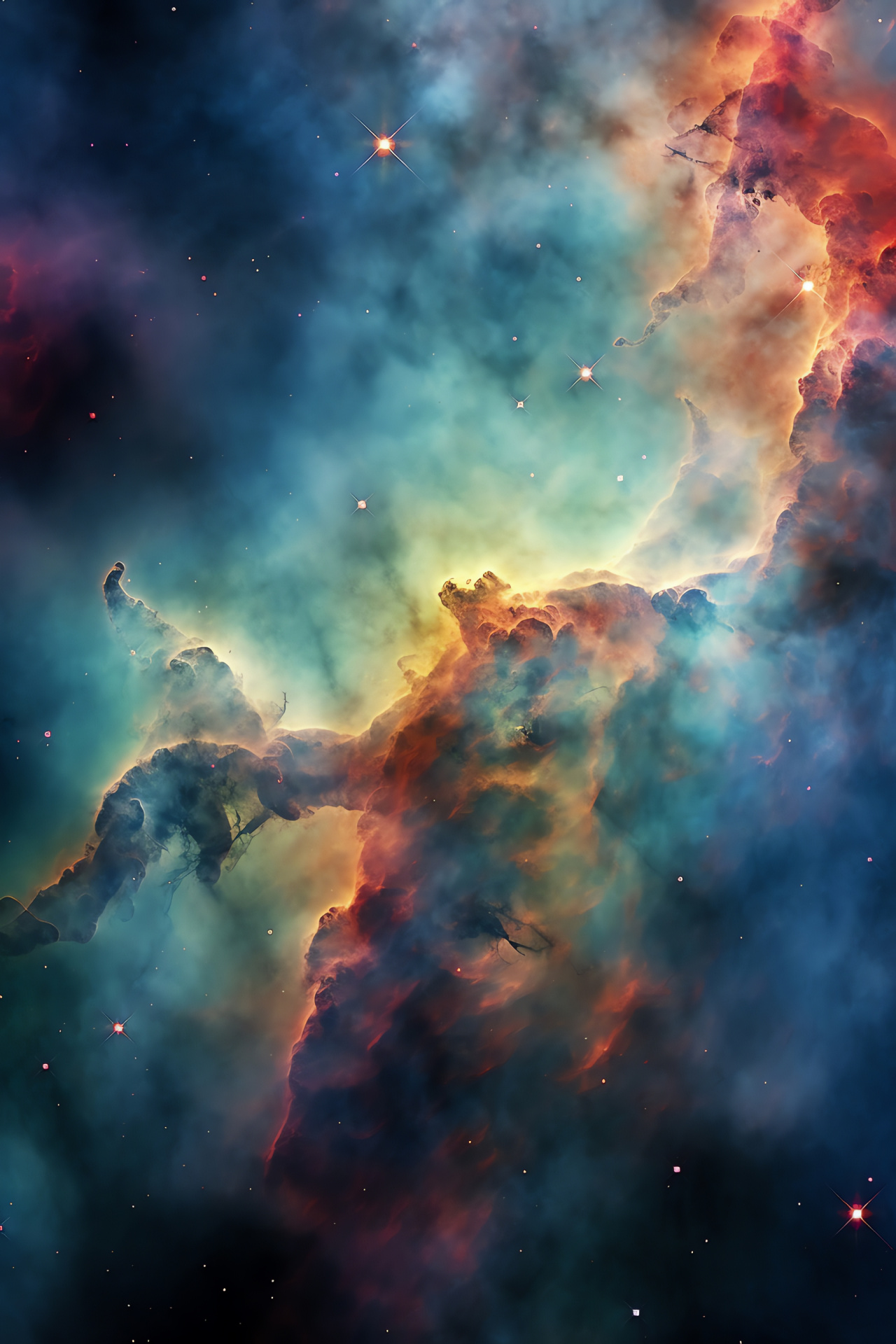 Carina Nebula sightings, Active stellar forge, Astral gas composition, Cosmic dust clouds, Star formation region, HD Phone Wallpaper