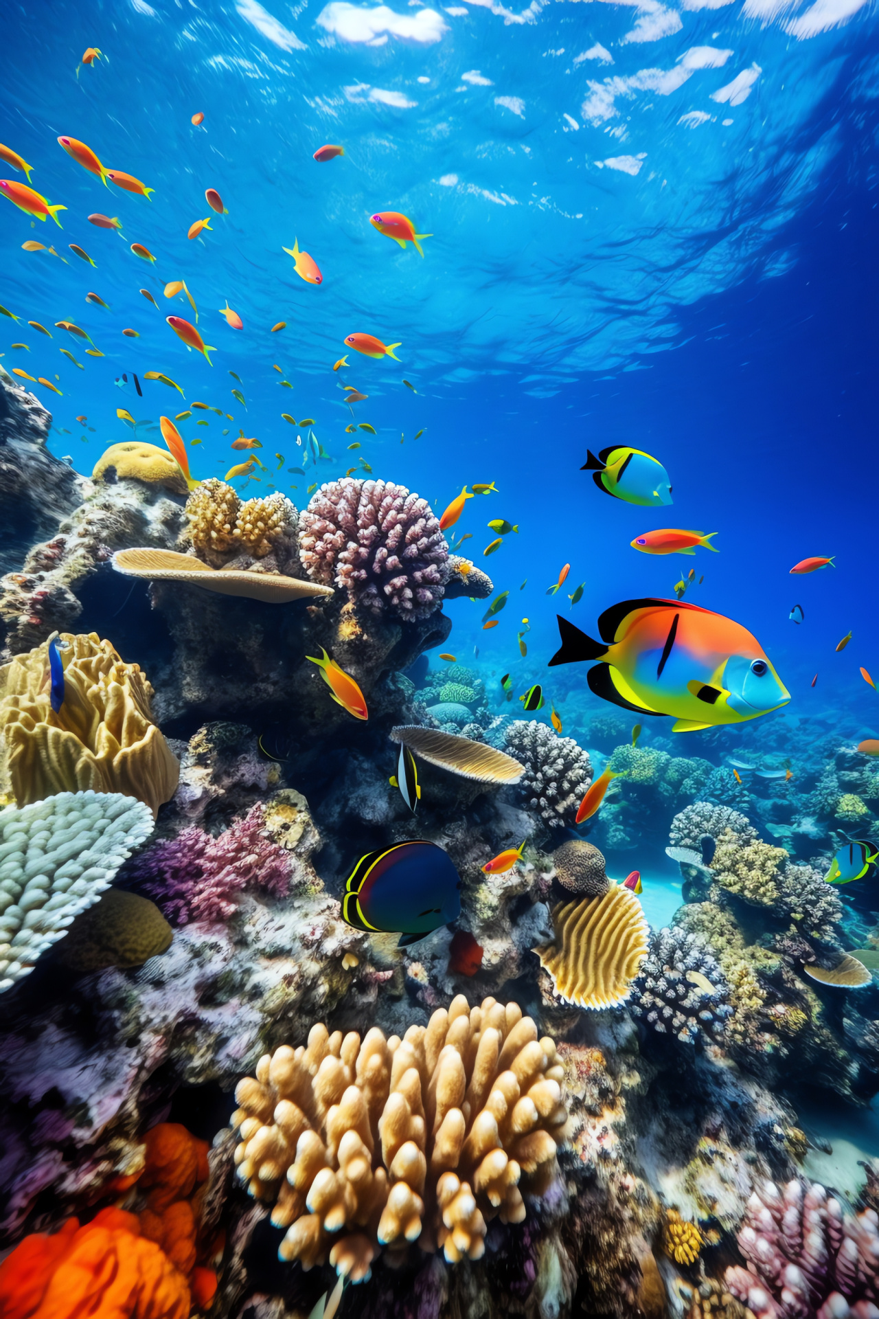 Colorful reef fish, Red Sea biodiversity, Aquatic life, Vivid marine shades, Coral ecosystems, HD Phone Wallpaper