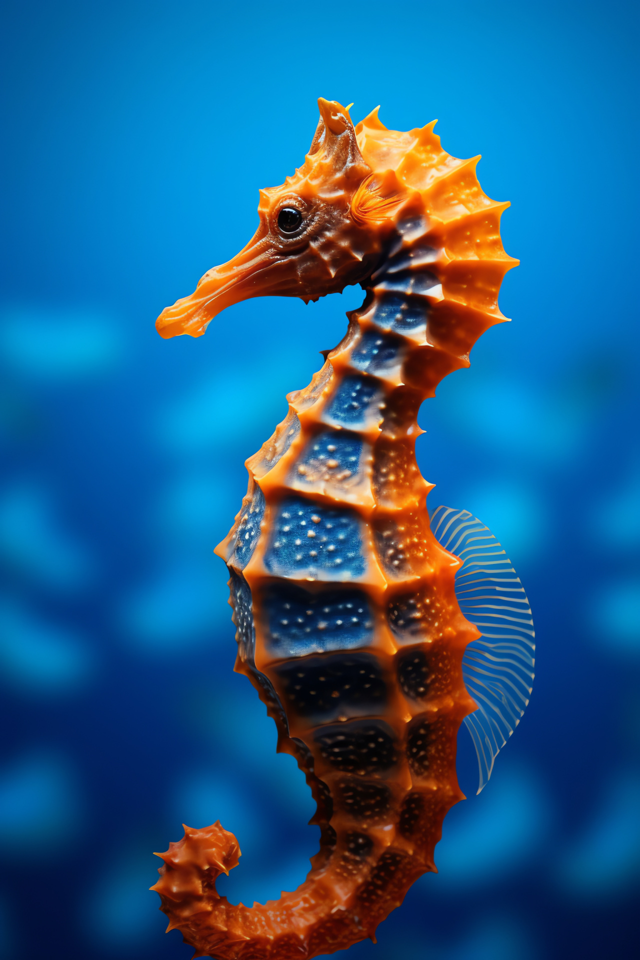 Sea Horse, Marine animal, Orange Sea Horse, Ocean life, Coral reef resident, HD Phone Wallpaper