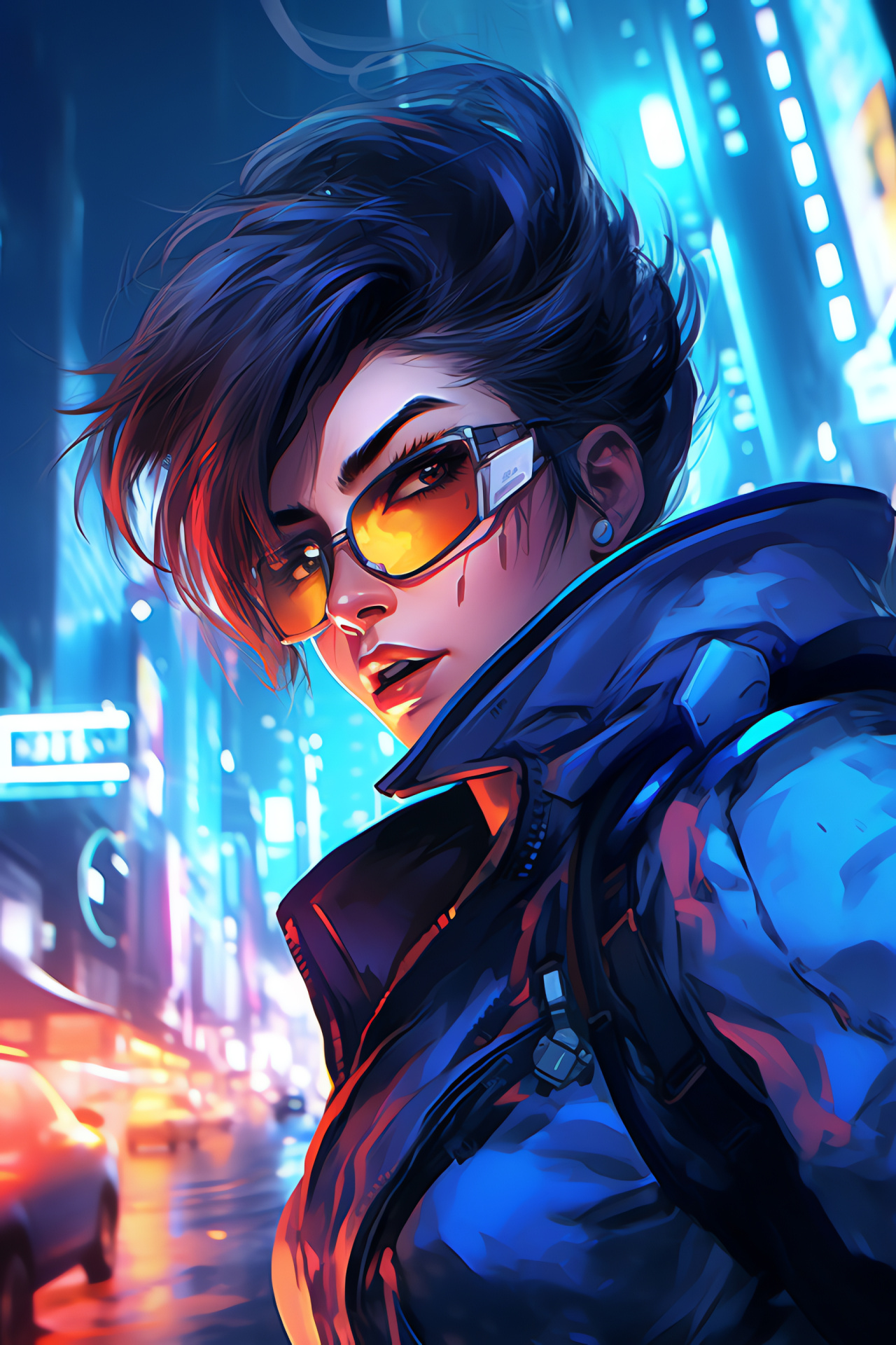 Chronal adventurer Tracer, Time-traveling Overwatch, Busan sci-fi landscape, Virtual city explorer, Fast-paced hero, HD Phone Wallpaper