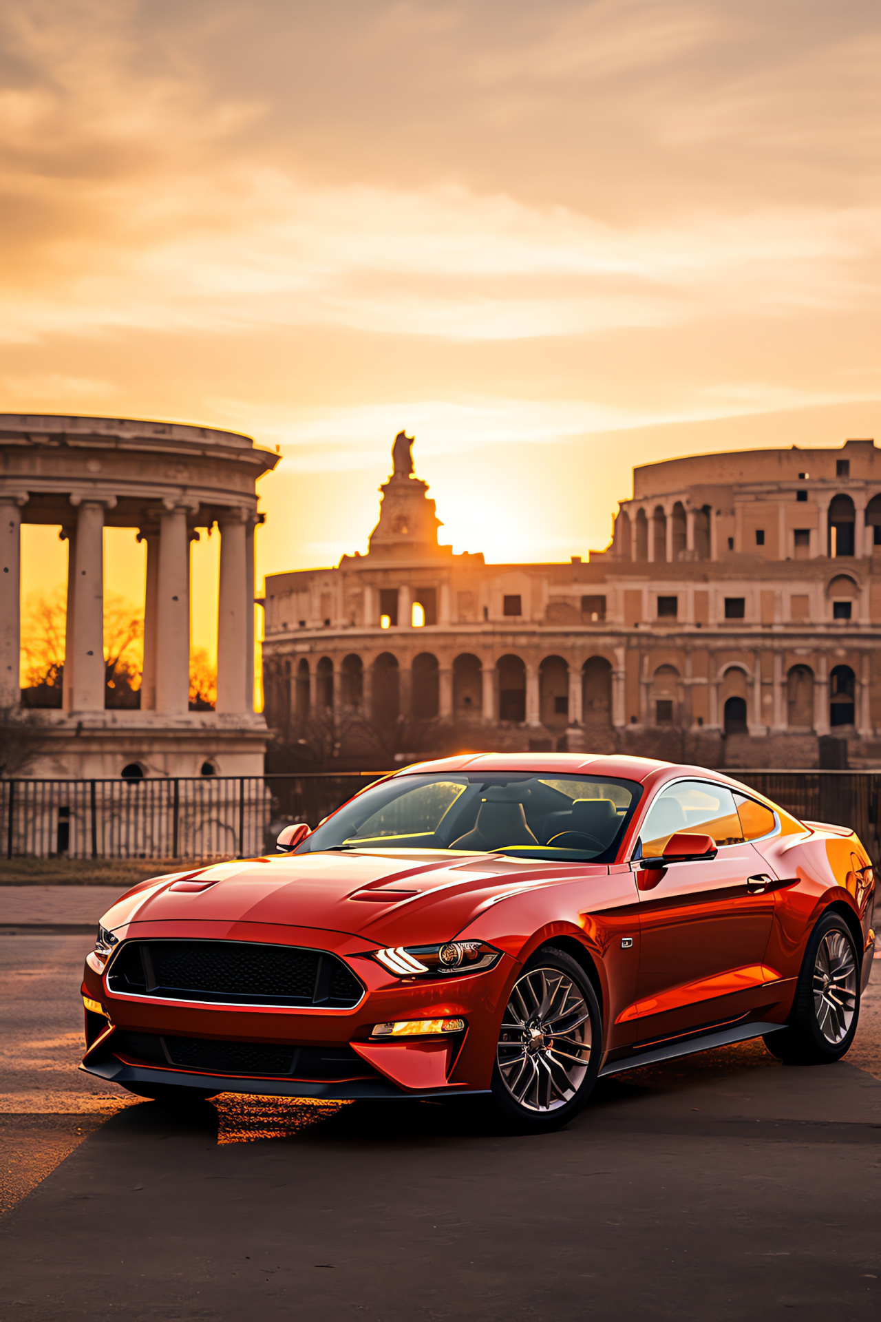 Ford Mustang, Rome heritage, Italian history, Ancient gladiators, Roman civilization, HD Phone Wallpaper