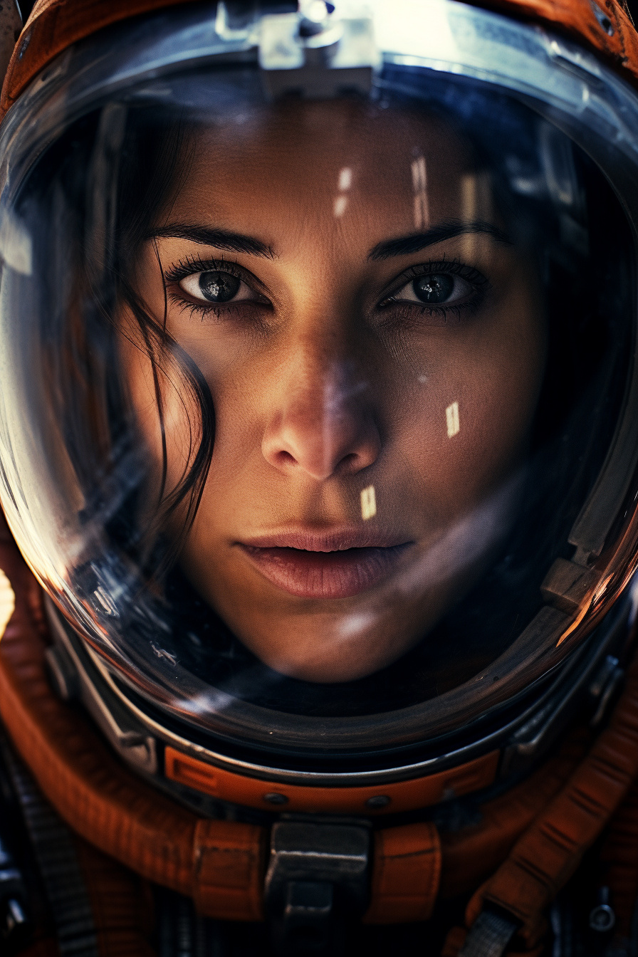 Sandra Bullock, space thriller, intense gaze, astronaut gear, gripping scene, HD Phone Image