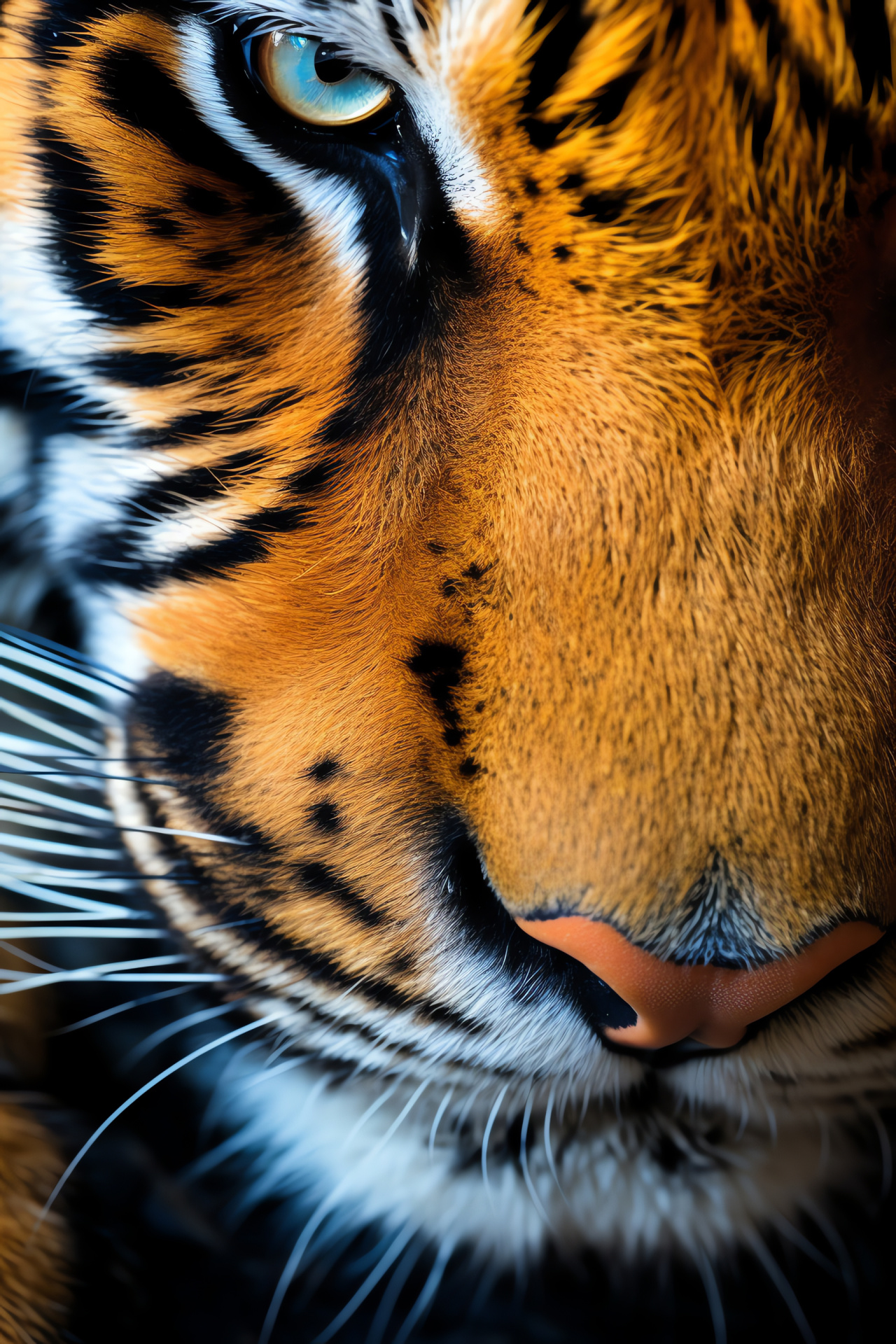 Feline Paw Print, Tiger mark, broad display, tri-colored background, feral striped appearance, HD Phone Wallpaper