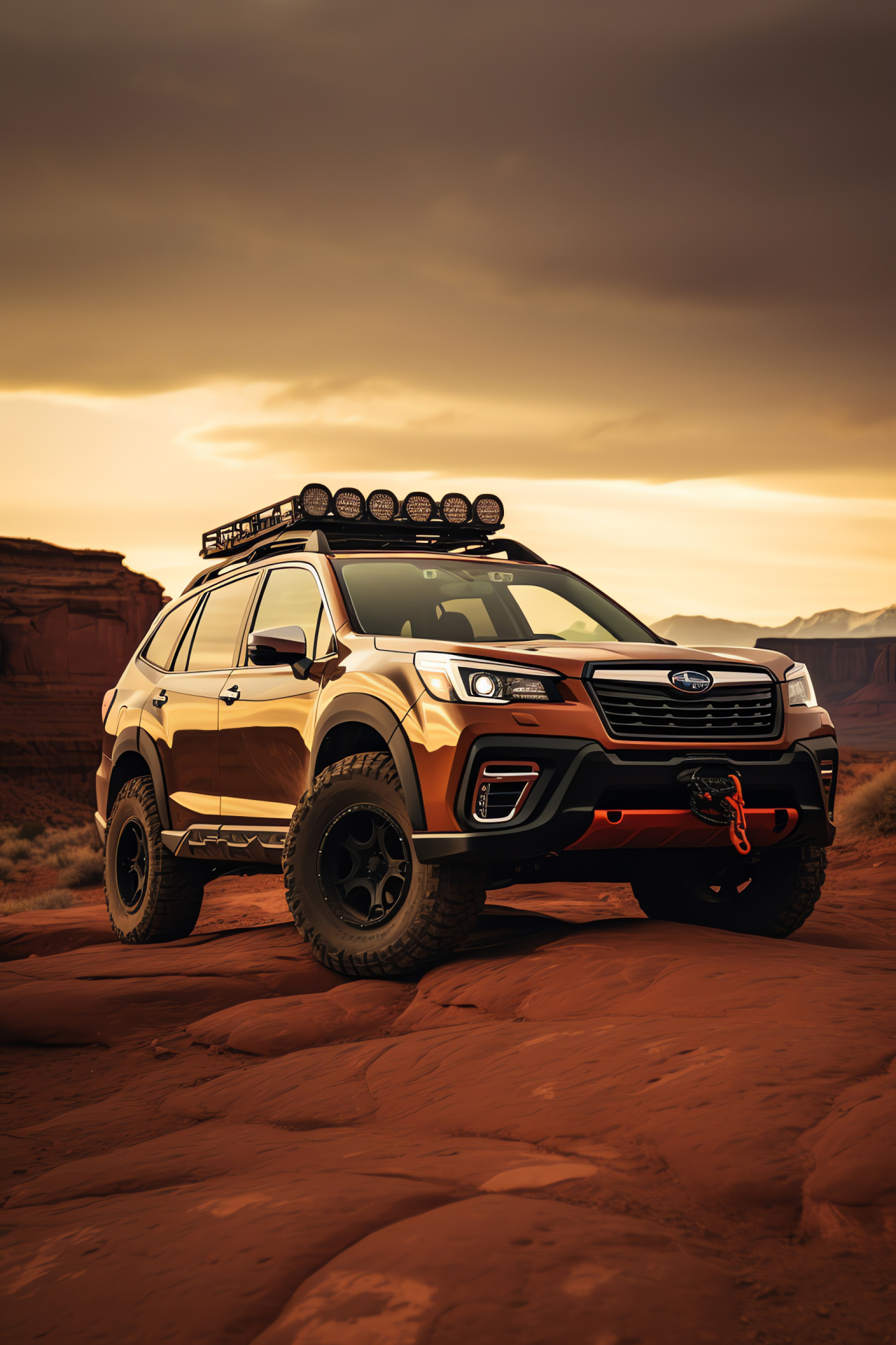 Subaru Forester Wilderness, Southwestern trails, cross-country ability, sturdy construction, desert backdrop, HD Phone Image