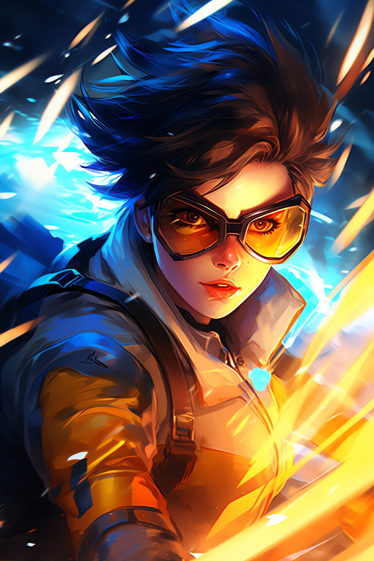 Overwatch ambiance, Brave Tracer, Critical payload escort, Gibraltar landmark, Mission scenario, HD Phone Wallpaper