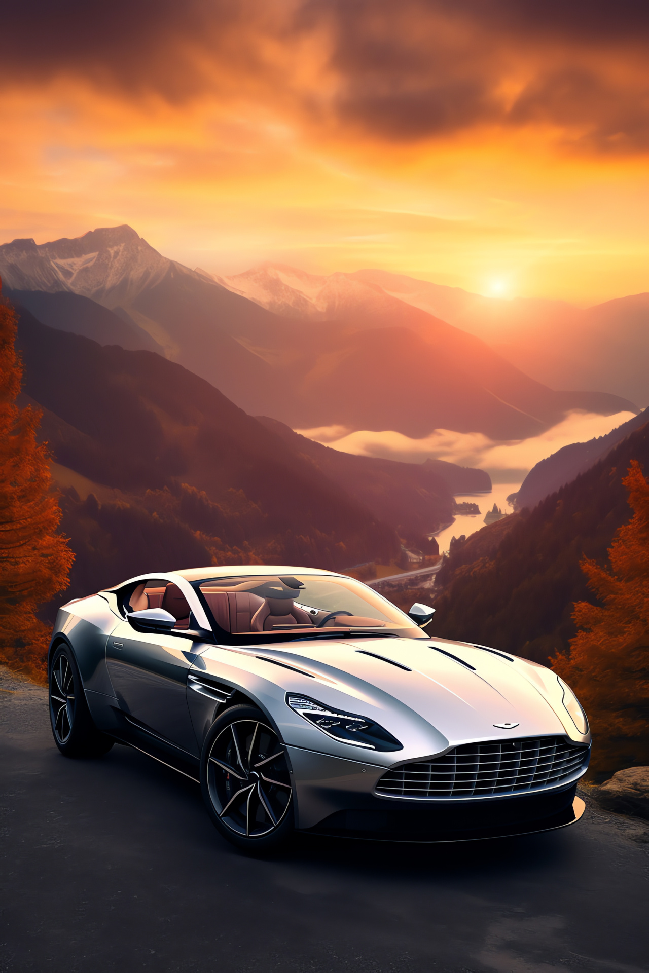 Aston Martin DB11 Volante, British luxury car, Mountainous roads, High-end convertible, Precision engineering, HD Phone Image