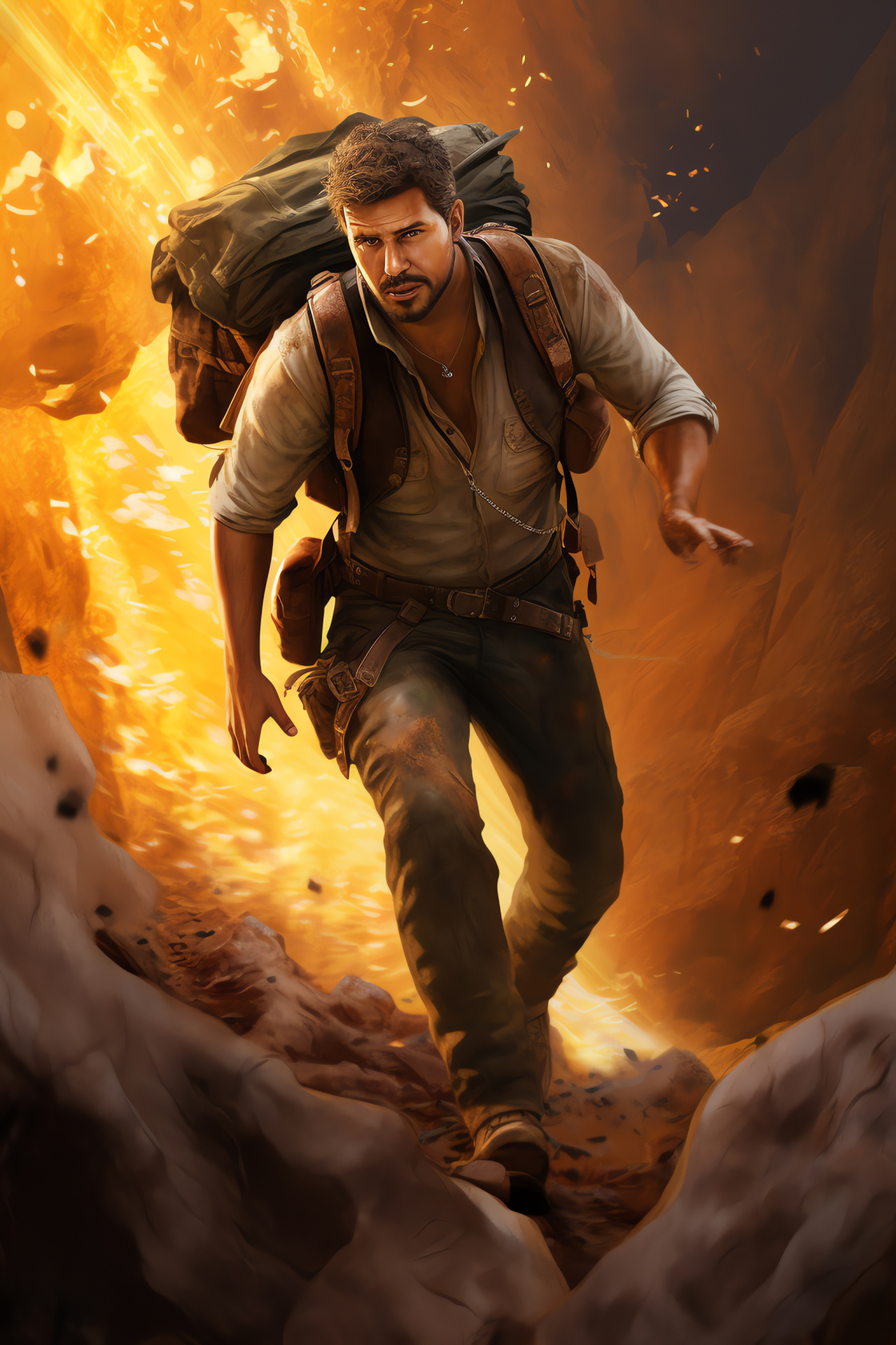 Uncharted nemesis Flynn, Neutral eye shade, Acquired artifacts, Cunning persona, Mischievous expression, HD Phone Wallpaper