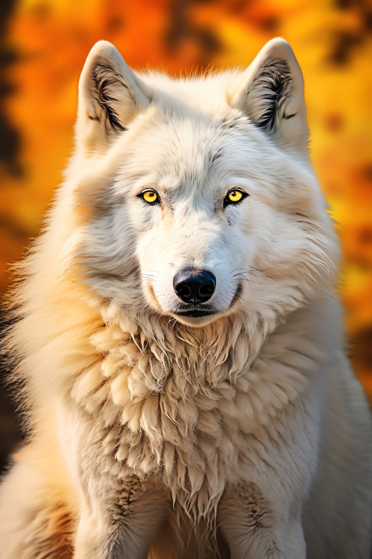 White Alpha Wolf, Alpha predator, Arctic explorer, Subzero wildlife, Prowling creature, HD Phone Image