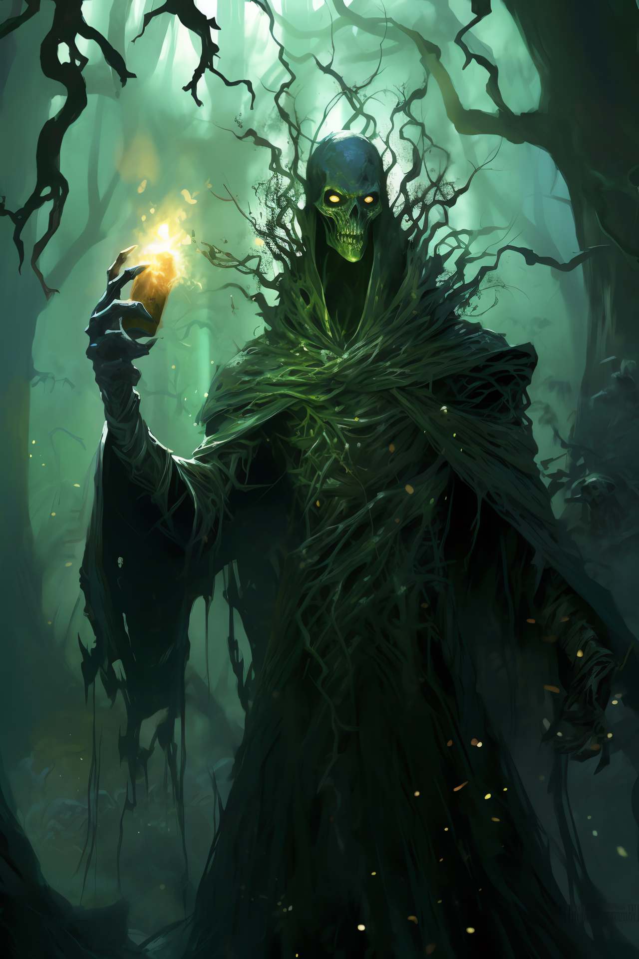 Undead Warlock, Enchanted Wilderness, Candle Ambiance, Nature Twists, Sylvan Arcana, HD Phone Wallpaper