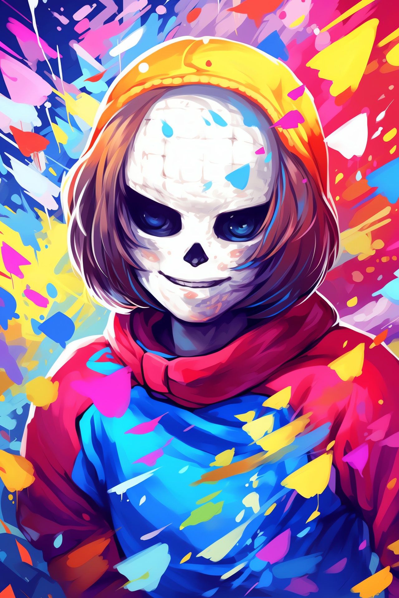 Undertale game scene, Computer gameplay, Sans character, Papyrus skeleton, Adventure genre, HD Phone Wallpaper