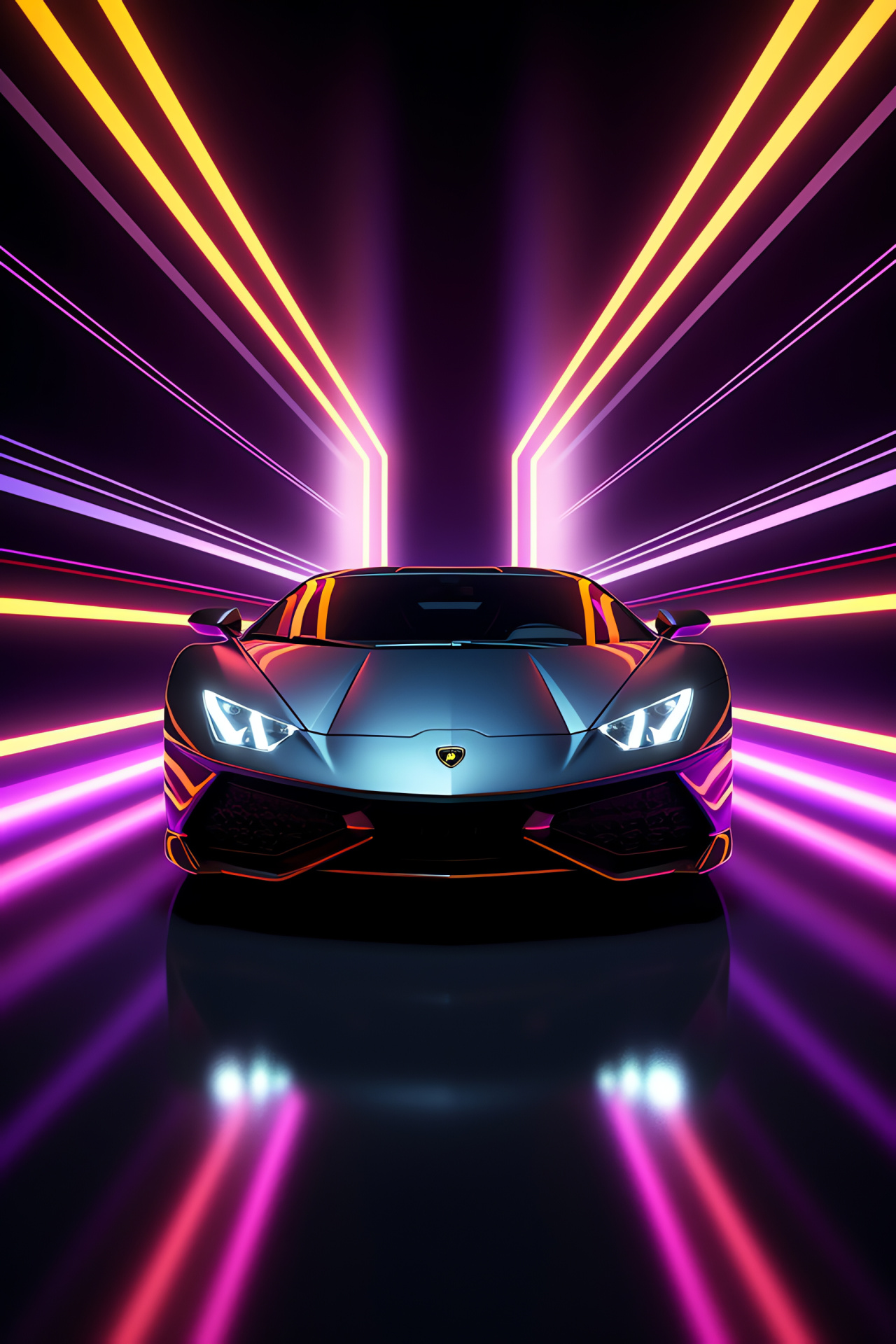 New Lamborghini brilliance, Luminous design lines, Automotive future forms, Smooth curvature, Electric luminescence, HD Phone Wallpaper