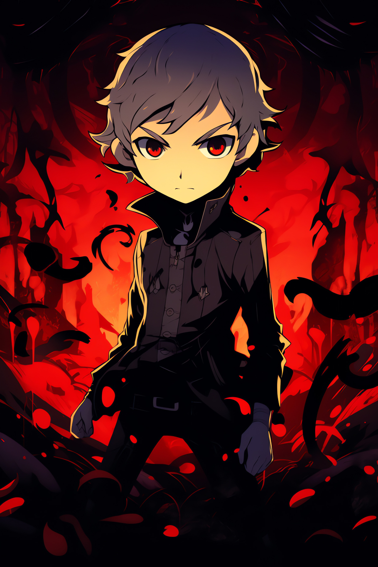 Persona Q, Kanji Tatsumi, Sleuths, Shadowed storage, Clinched knuckles, HD Phone Wallpaper