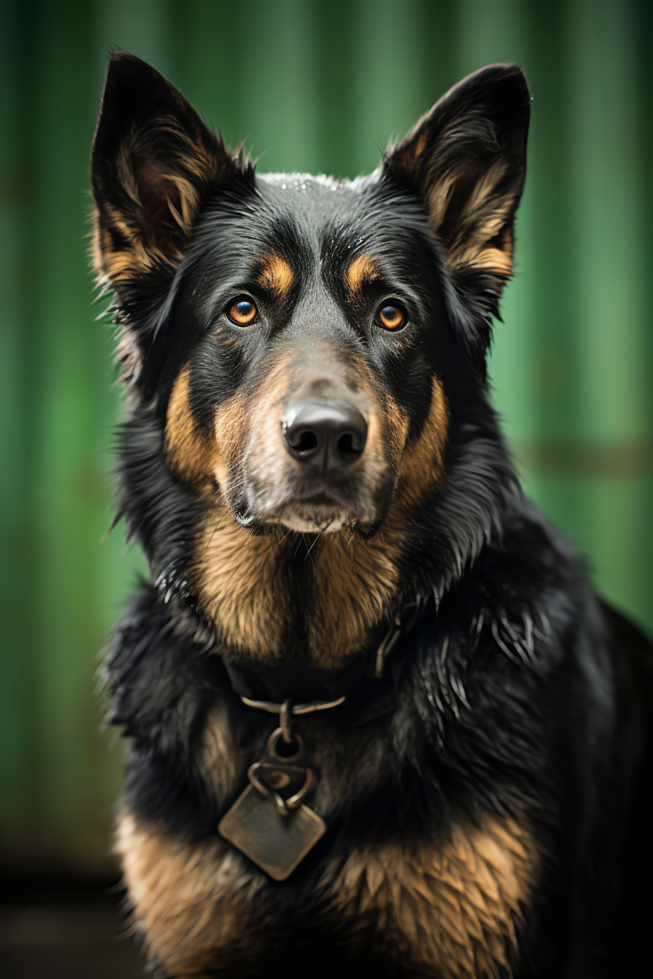 Security Sheepdog breed, guard dog vigilance, fur pattern, controlled access atmosphere, trained for detection, HD Phone Wallpaper