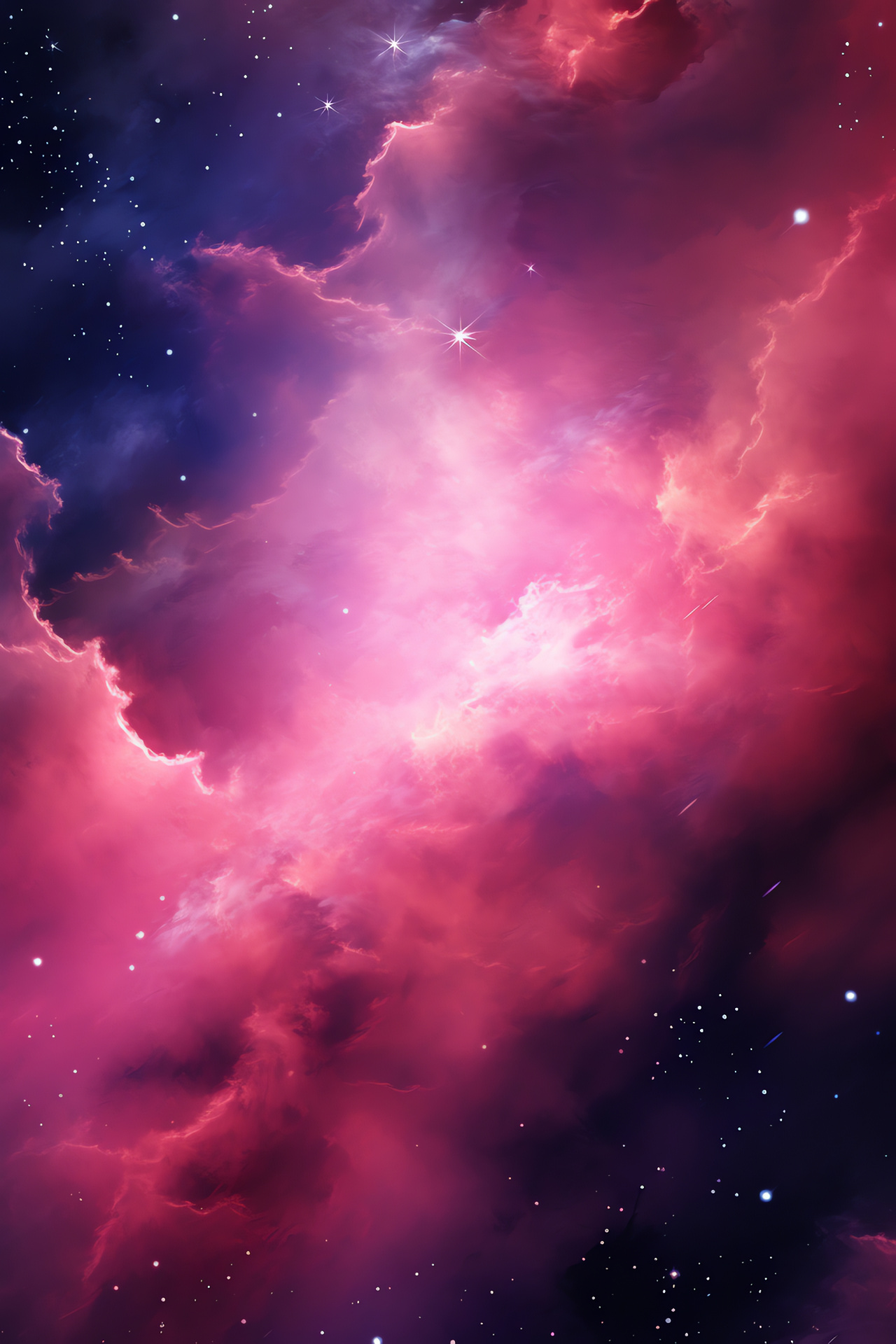 Celestial realm, Interstellar space, Pink matter, Astral spectacle, Starry sky, HD Phone Image